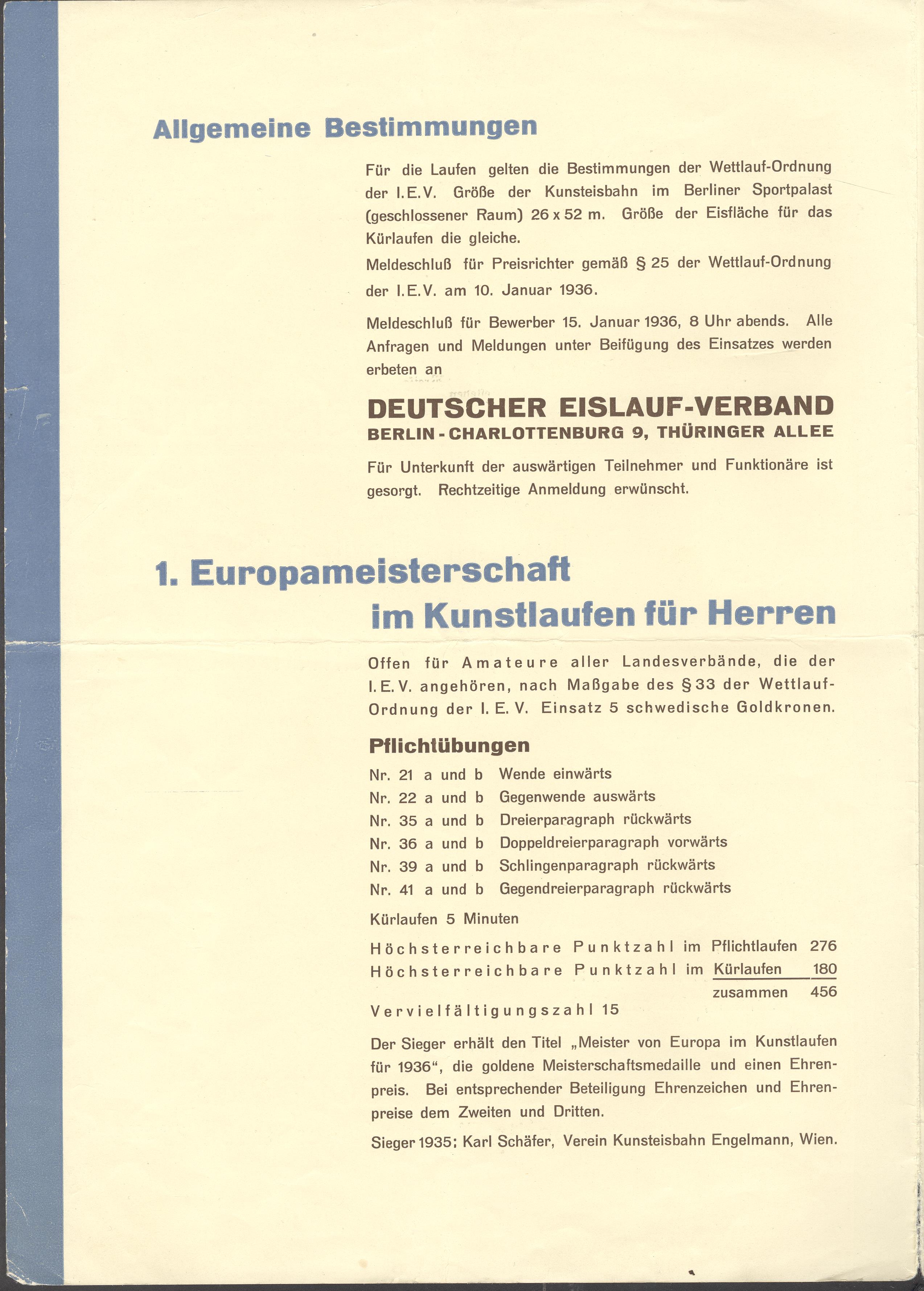 Náhledový obrázek Mistrovství Evropy v krasobruslení. Berlín 1936 - 2