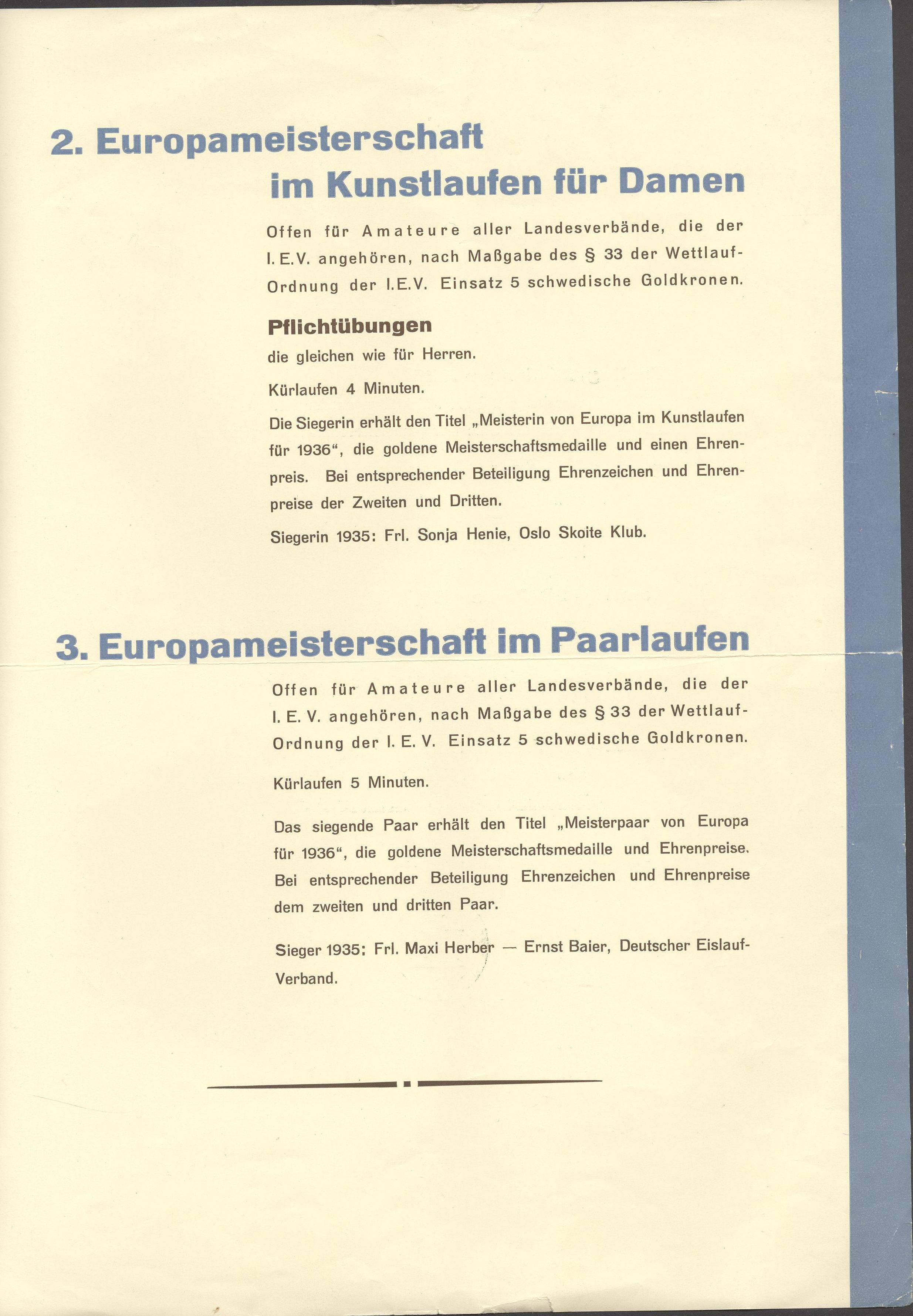 Náhledový obrázek Mistrovství Evropy v krasobruslení. Berlín 1936 - 4