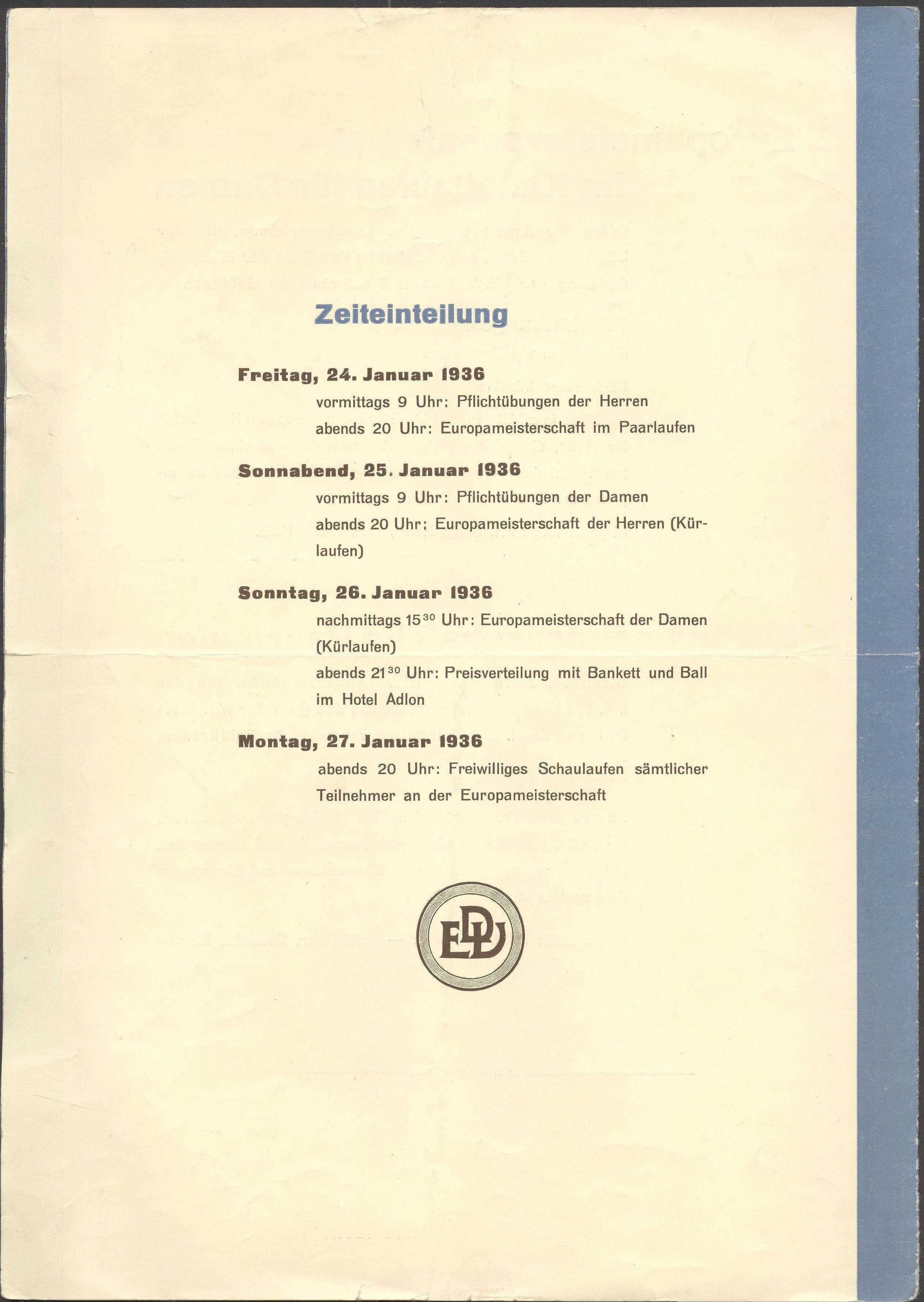 Náhledový obrázek Mistrovství Evropy v krasobruslení. Berlín 1936 - 3