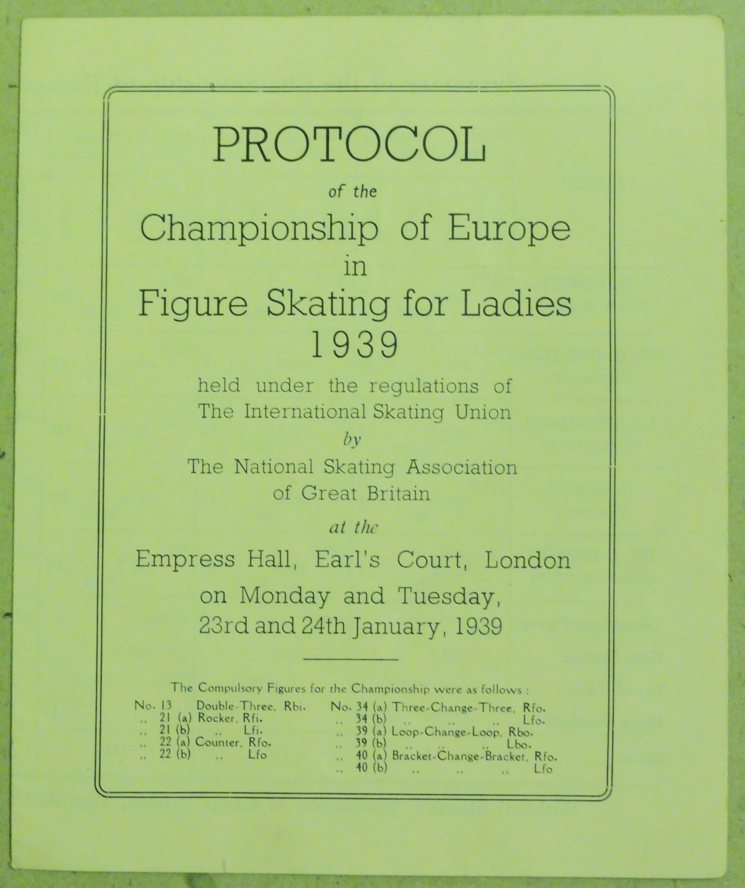 Náhledový obrázek Mistrovství Evropy v krasobruslení žen. Londýn 1939 - 1