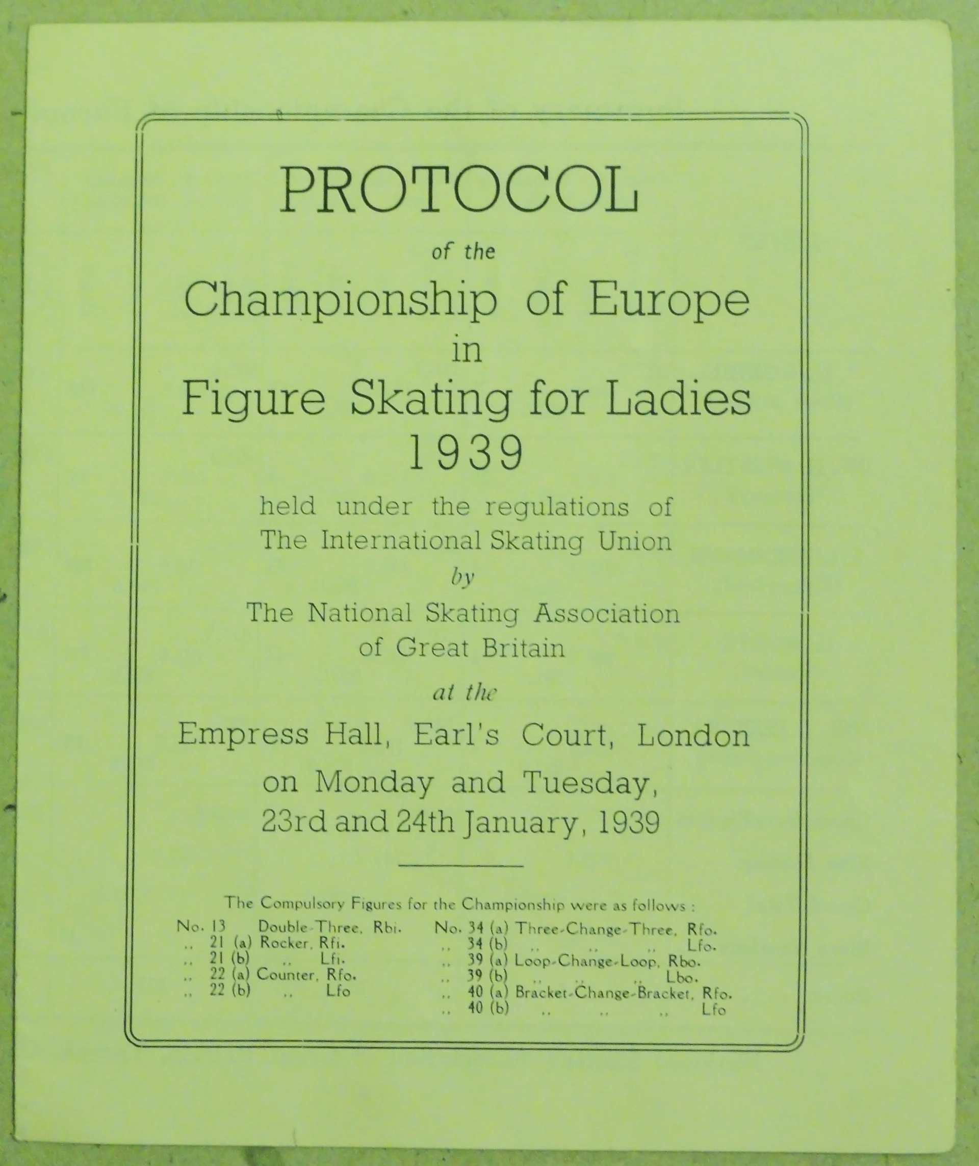 Náhledový obrázek předmětu Mistrovství Evropy v krasobruslení žen. Londýn 1939