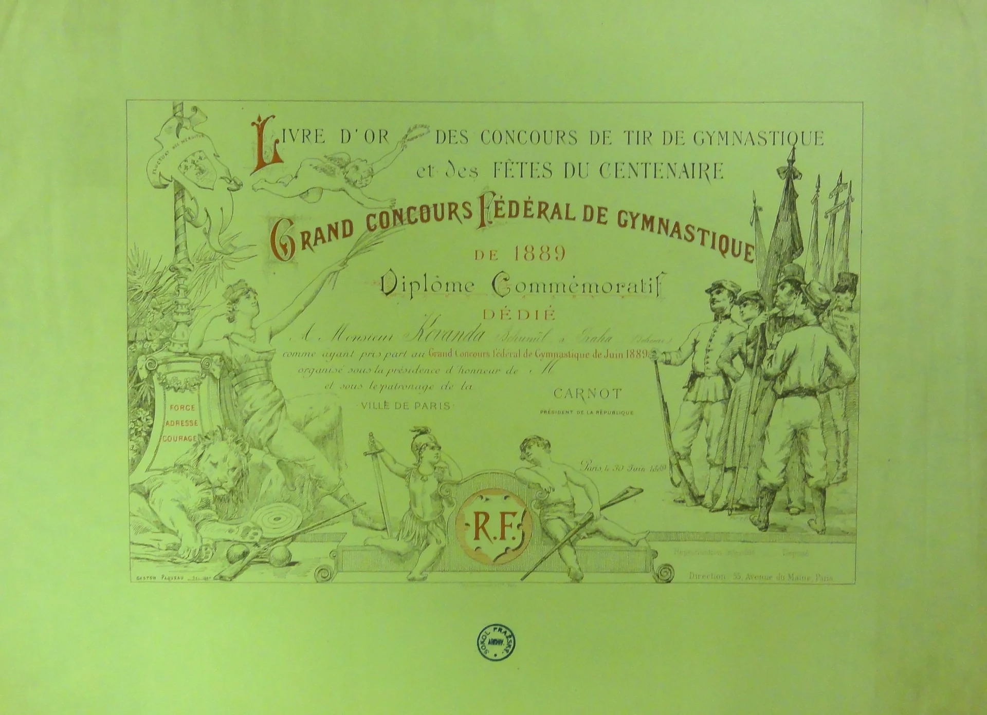 Náhledový obrázek předmětu Gymnastické slavnosti. Paříž 1889