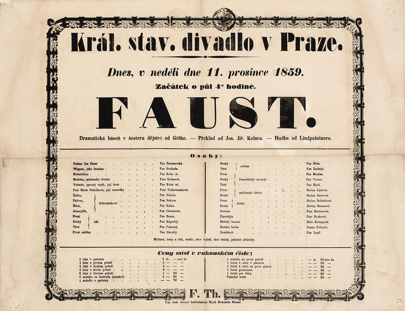 Náhledový obrázek Divadelní cedule Faust - 1