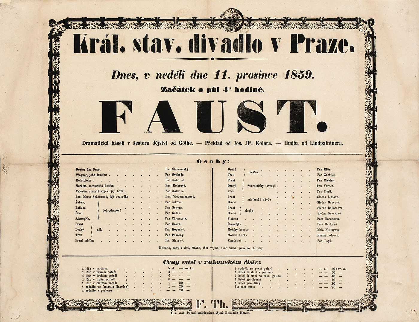 Náhledový obrázek předmětu Divadelní cedule Faust