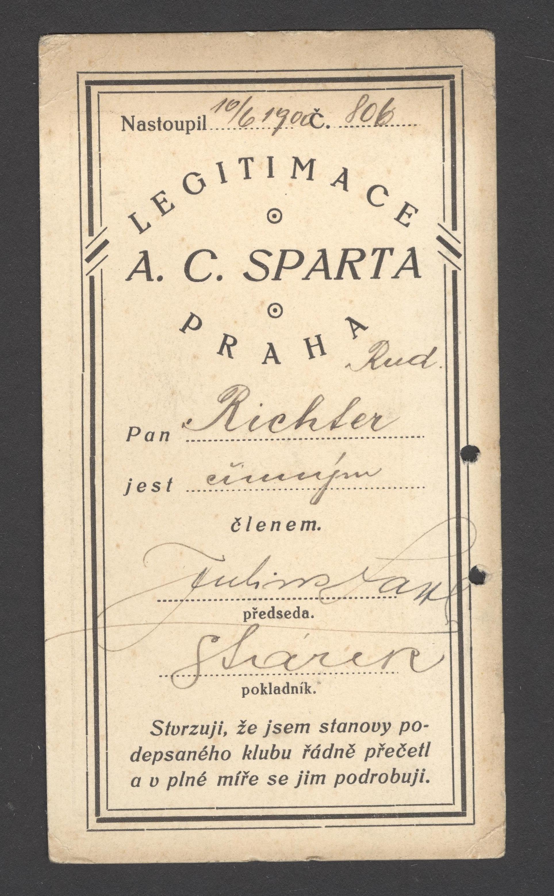 Náhledový obrázek Legitimace AC Sparta - 9