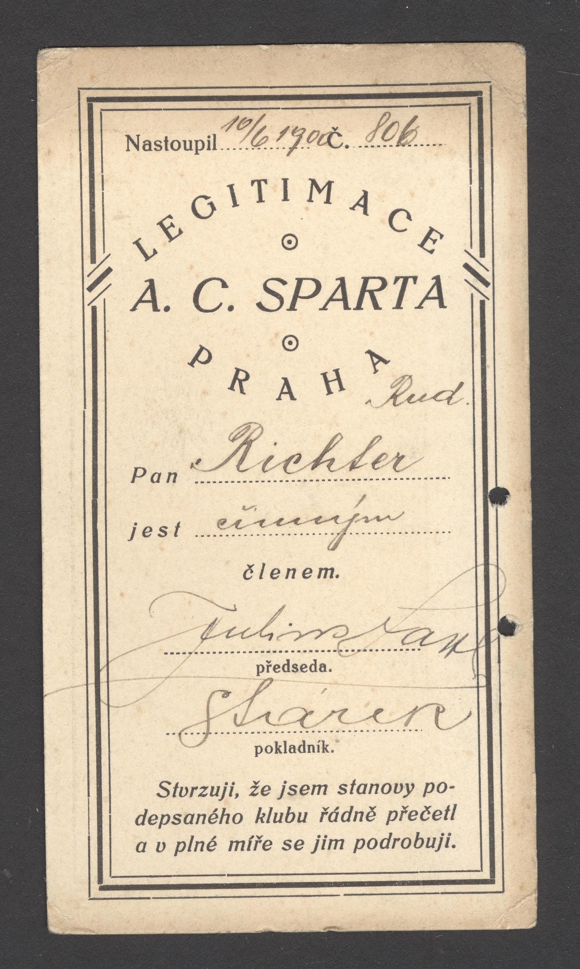 Náhledový obrázek Legitimace AC Sparta - 6