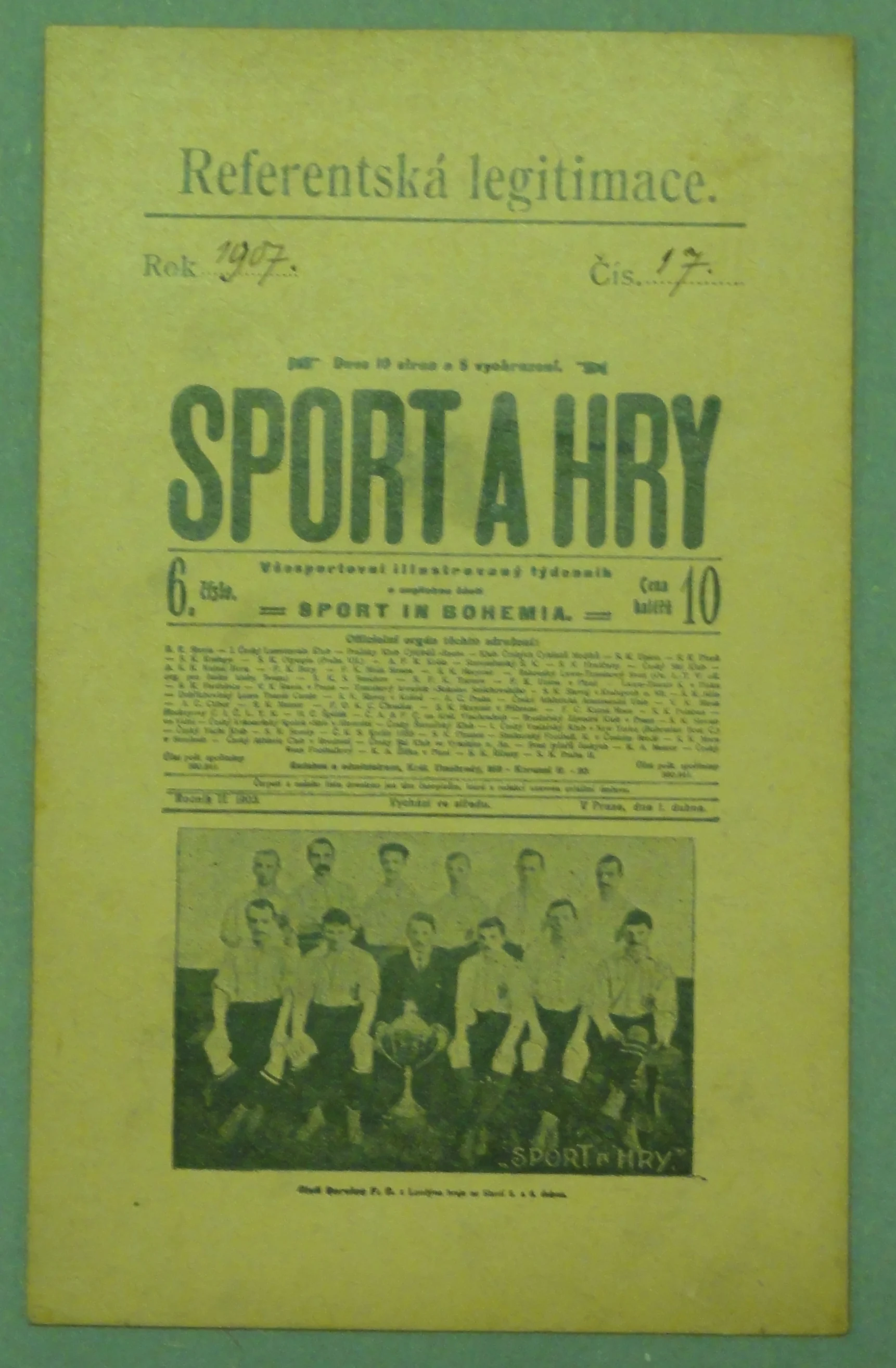Náhledový obrázek předmětu Novinářský průkaz referenta časopisu Sport a hry