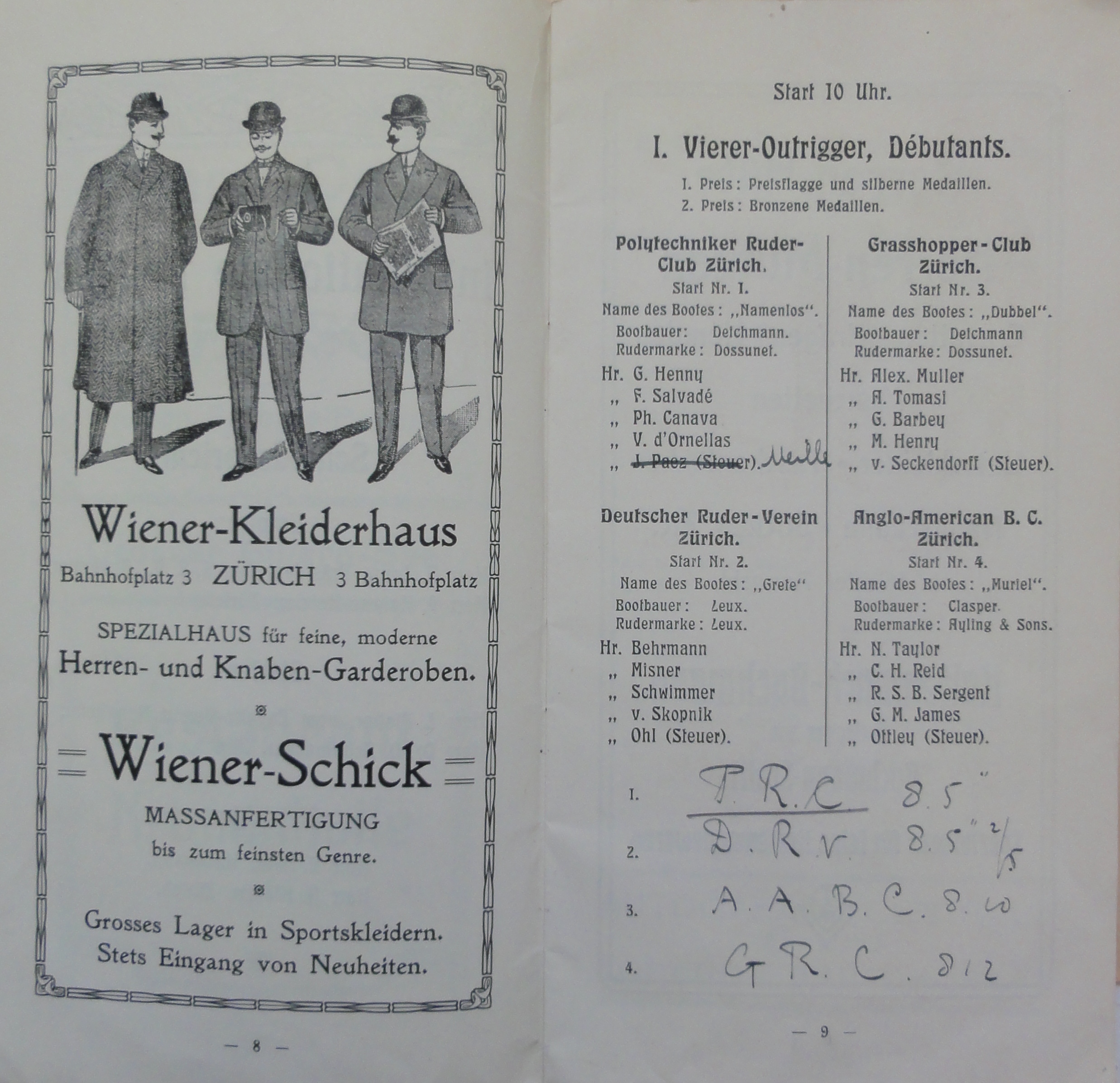 Náhledový obrázek Internationale Ruder Regatta. Zürich 1909 - 4
