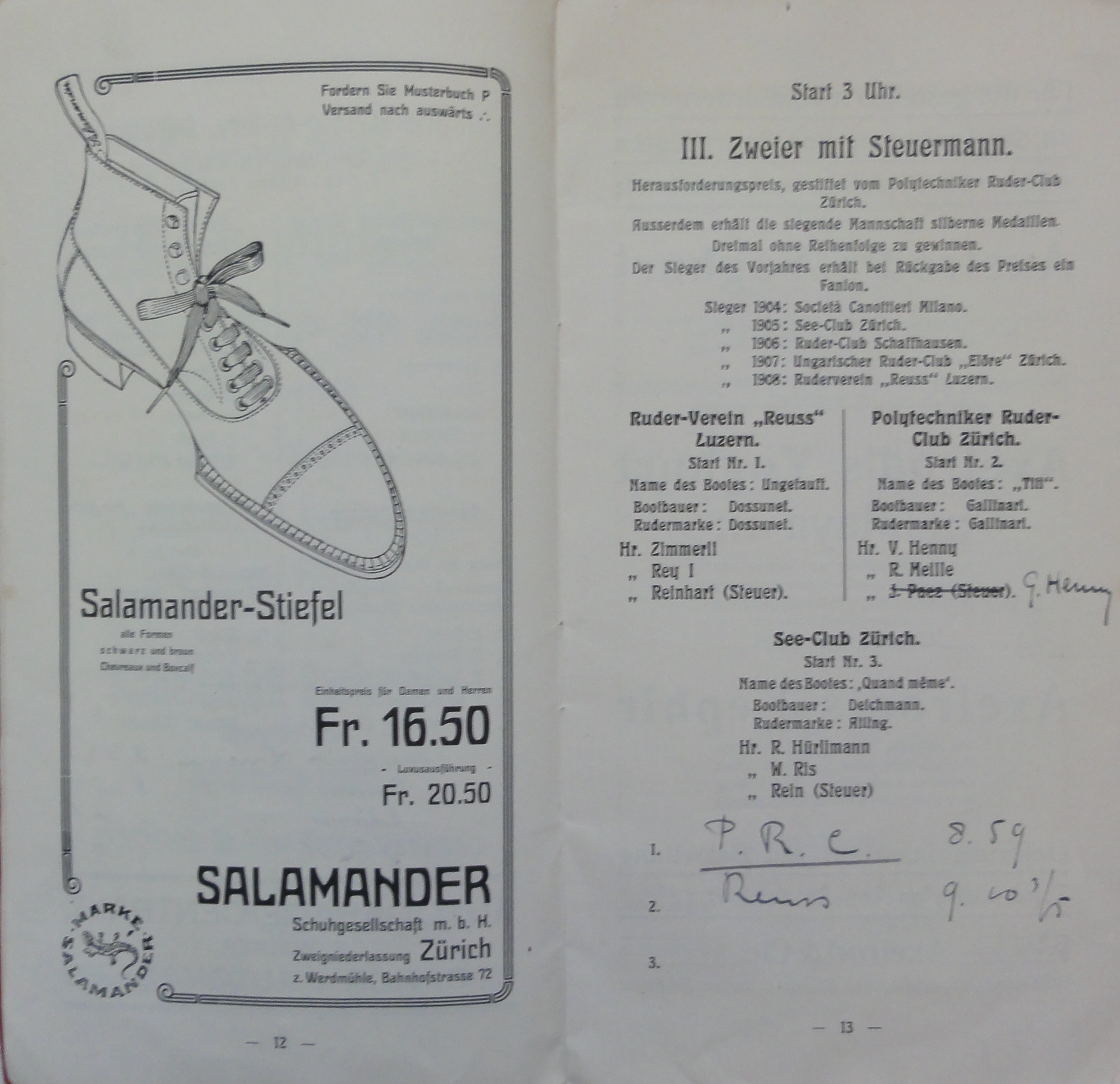 Náhledový obrázek Internationale Ruder Regatta. Zürich 1909 - 6