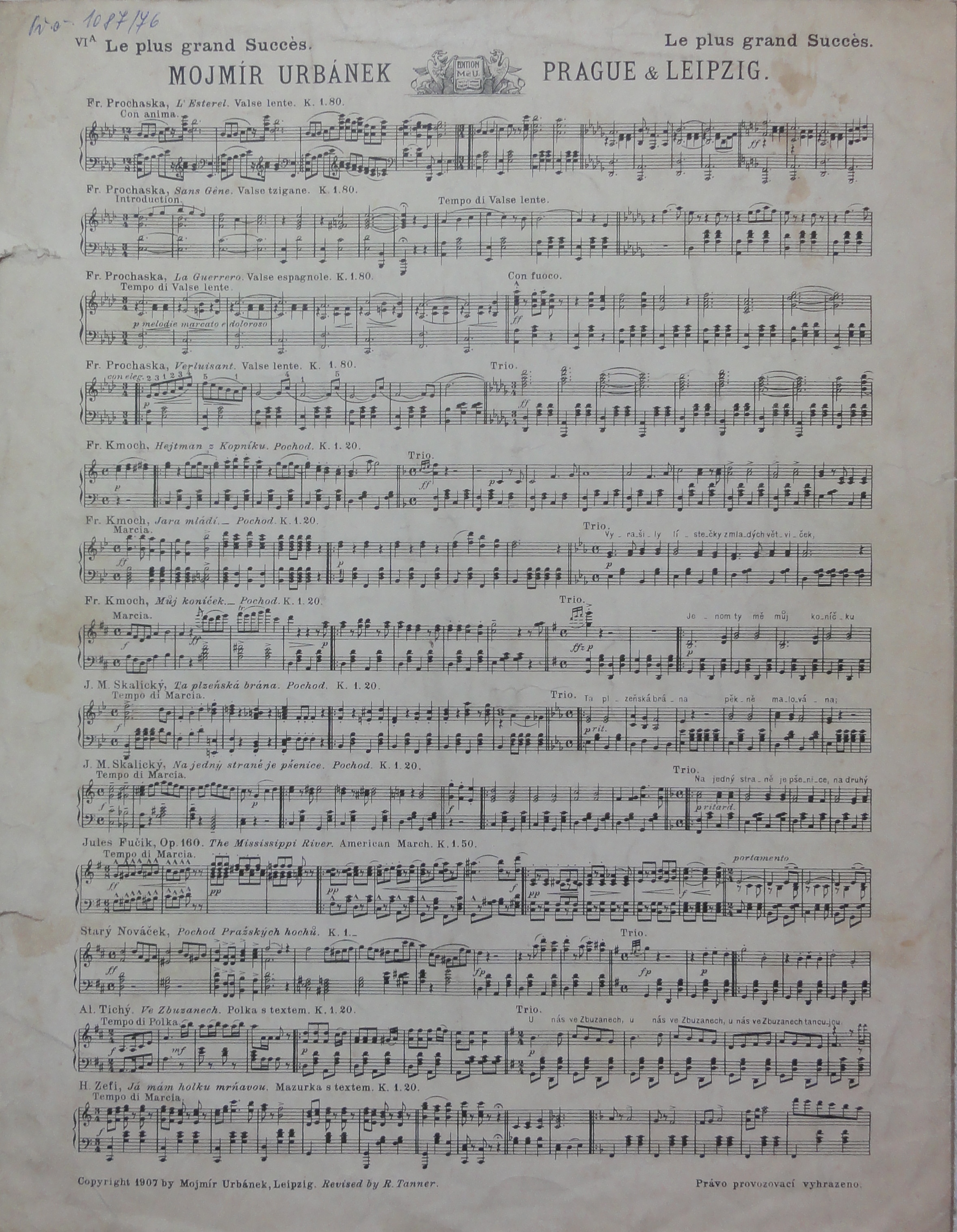 Náhledový obrázek Sokolské skladby: F. Kmoch. Za praporem sokolským - 4