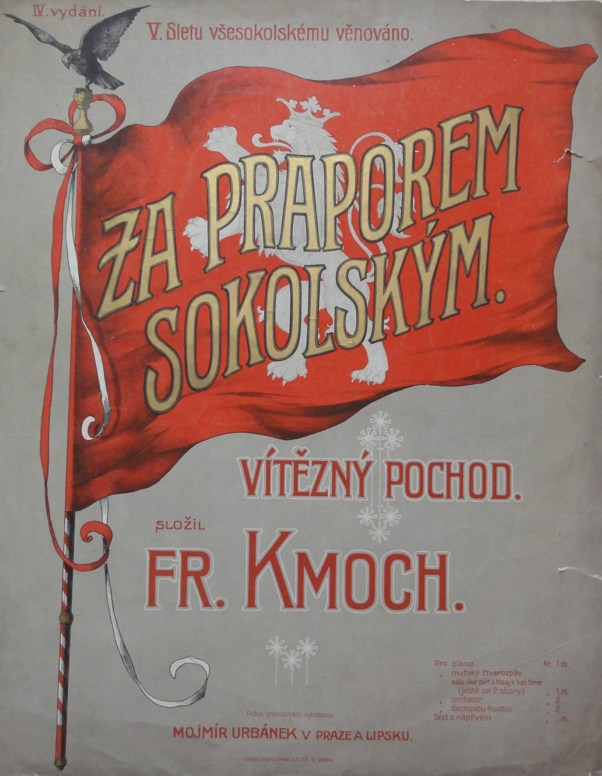 Náhledový obrázek předmětu Sokolské skladby: F. Kmoch. Za praporem sokolským