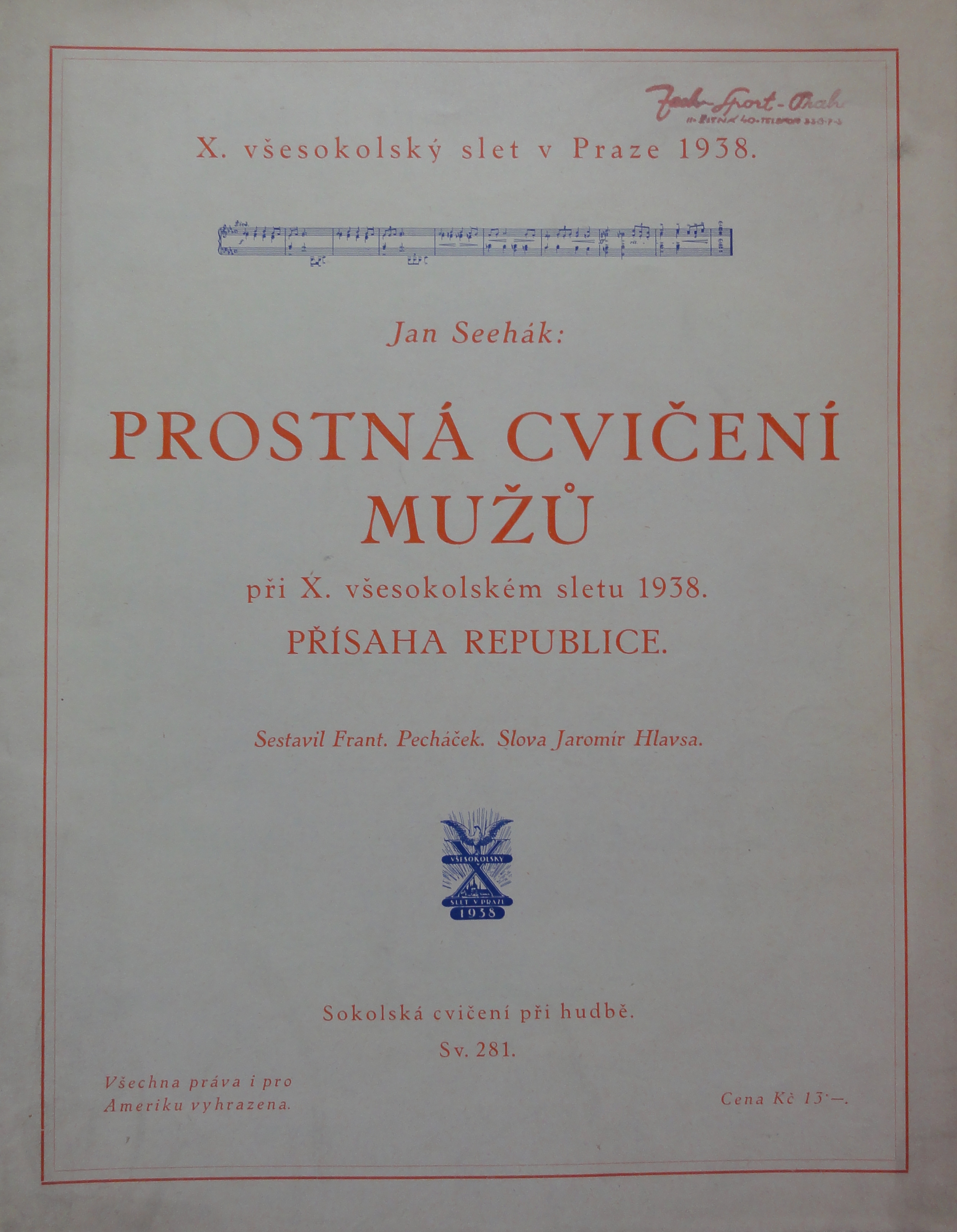 Náhledový obrázek Sokolské skladby: J. Seehák. Přísaha republice - 3