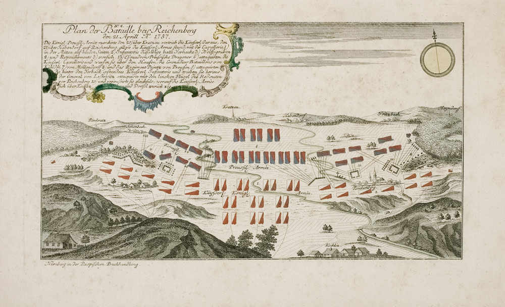 Náhledový obrázek Plán bitvy u Liberce 1757 - 1