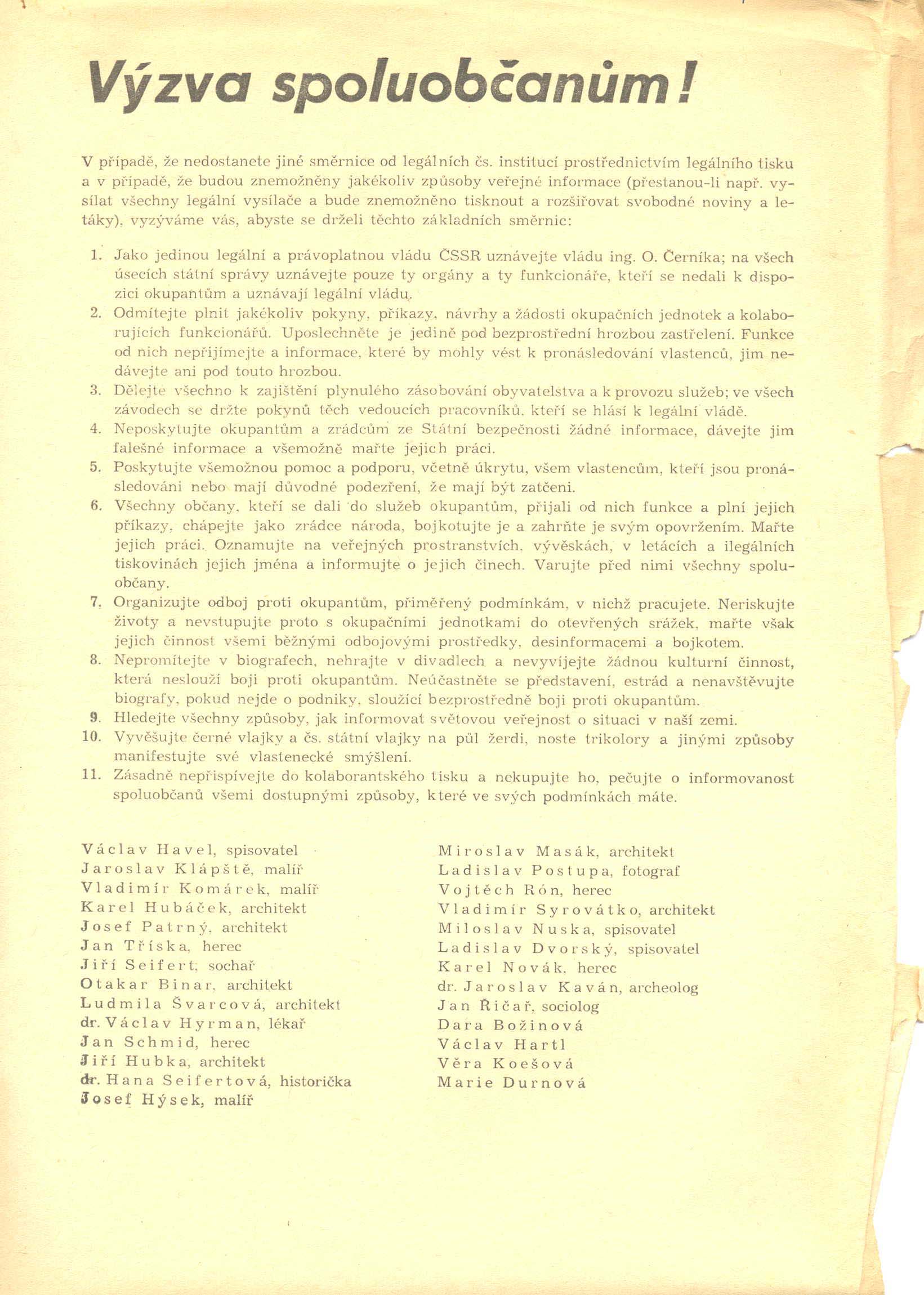 Náhledový obrázek Výzva spoluobčanům - 1