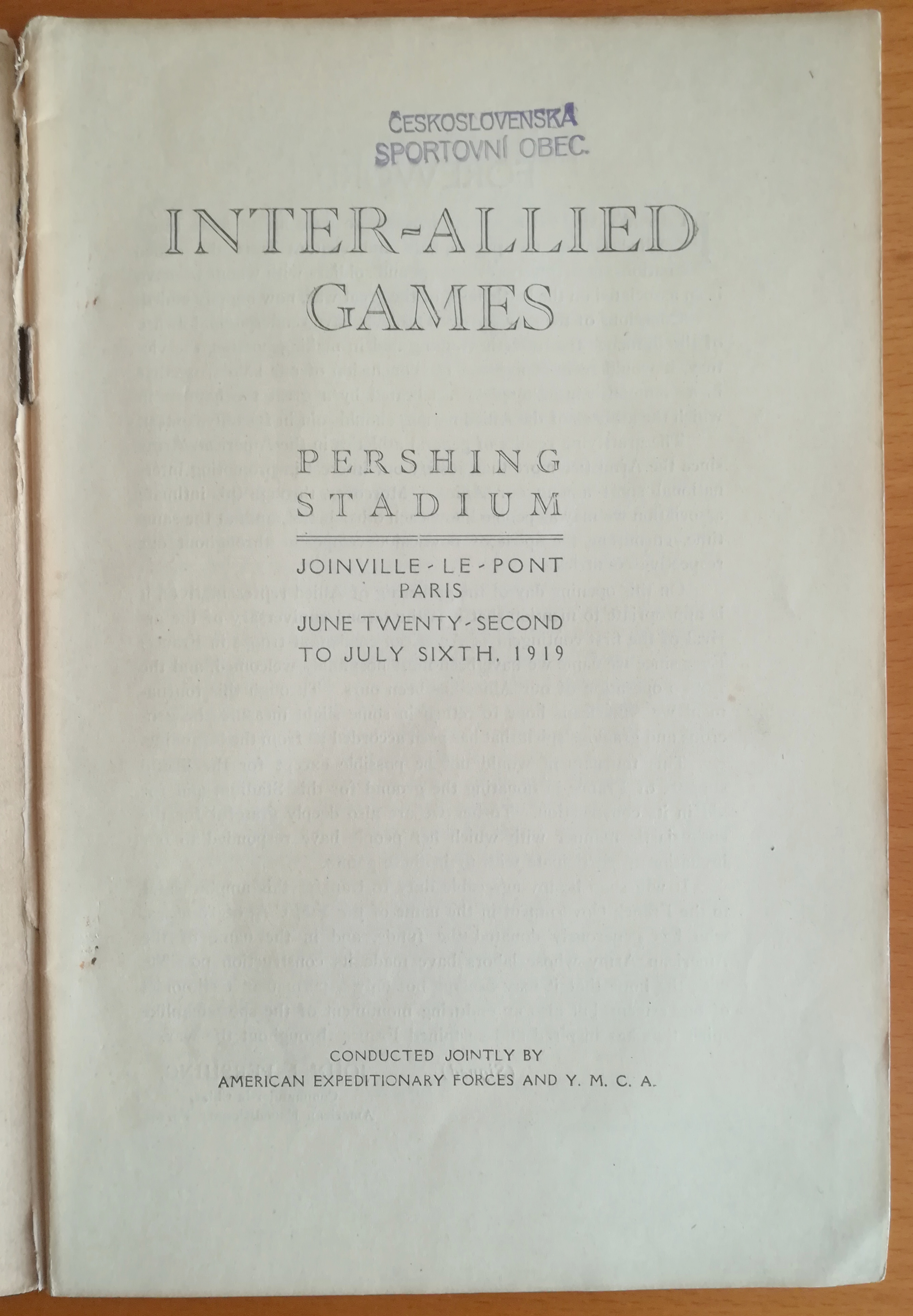 Náhledový obrázek Inter-Allied Games. Paris 1919 - 2