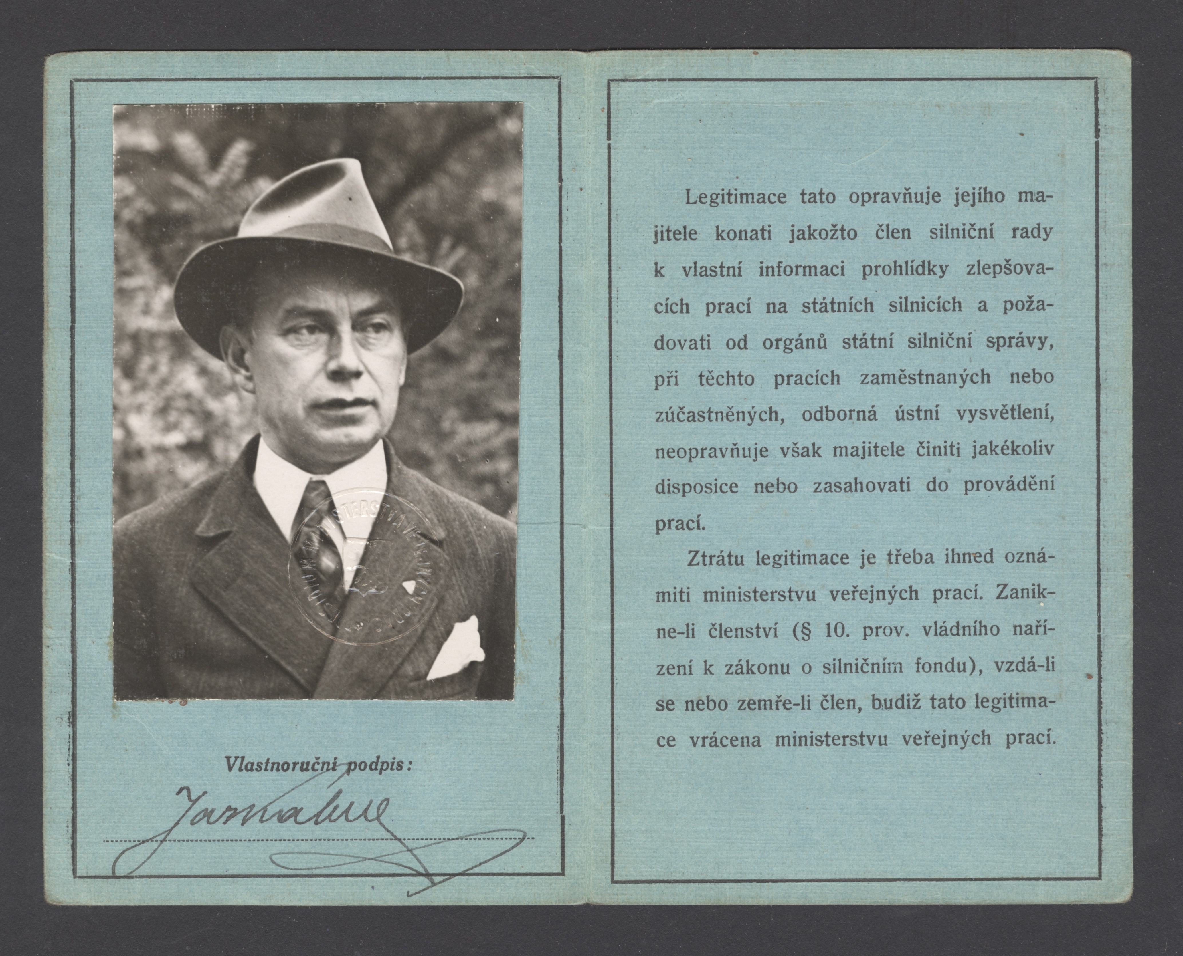 Náhledový obrázek Legitimace silničního rady Jaroslava Kalvy - 1