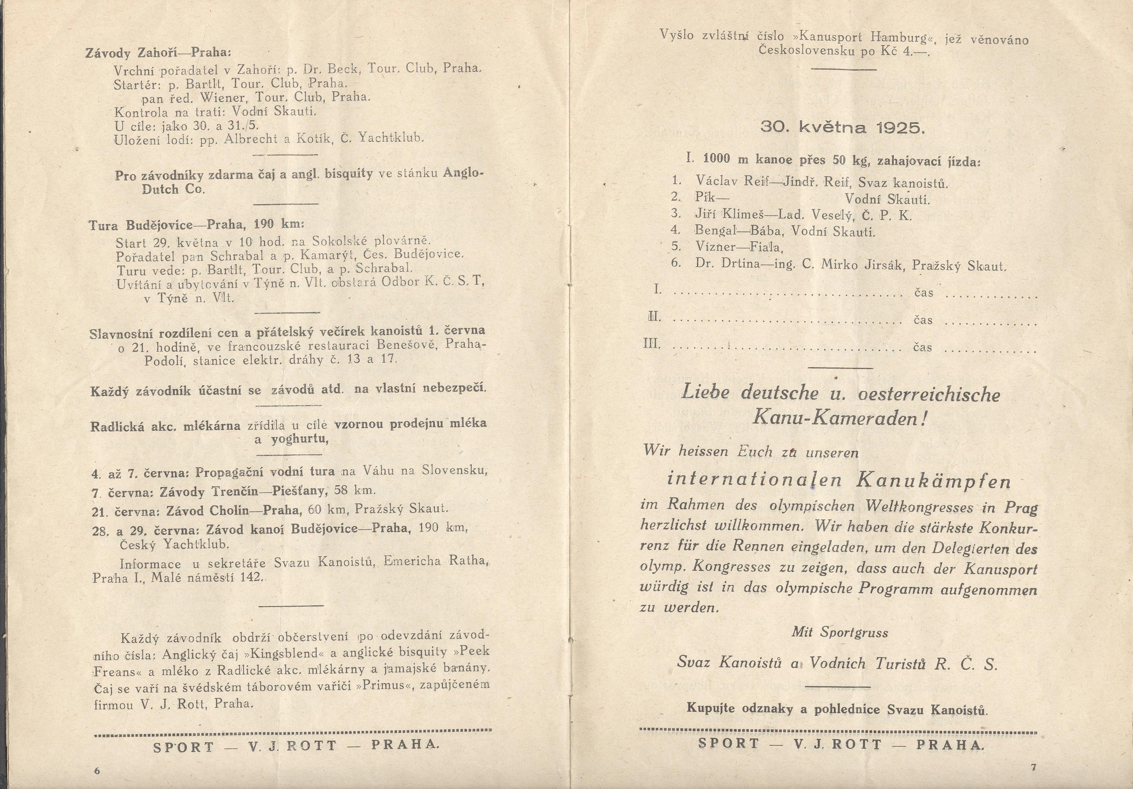 Náhledový obrázek Mezinárodní závody kanoí a kajaků v rámci Olympijského kongresu v Praze 1925 - 4