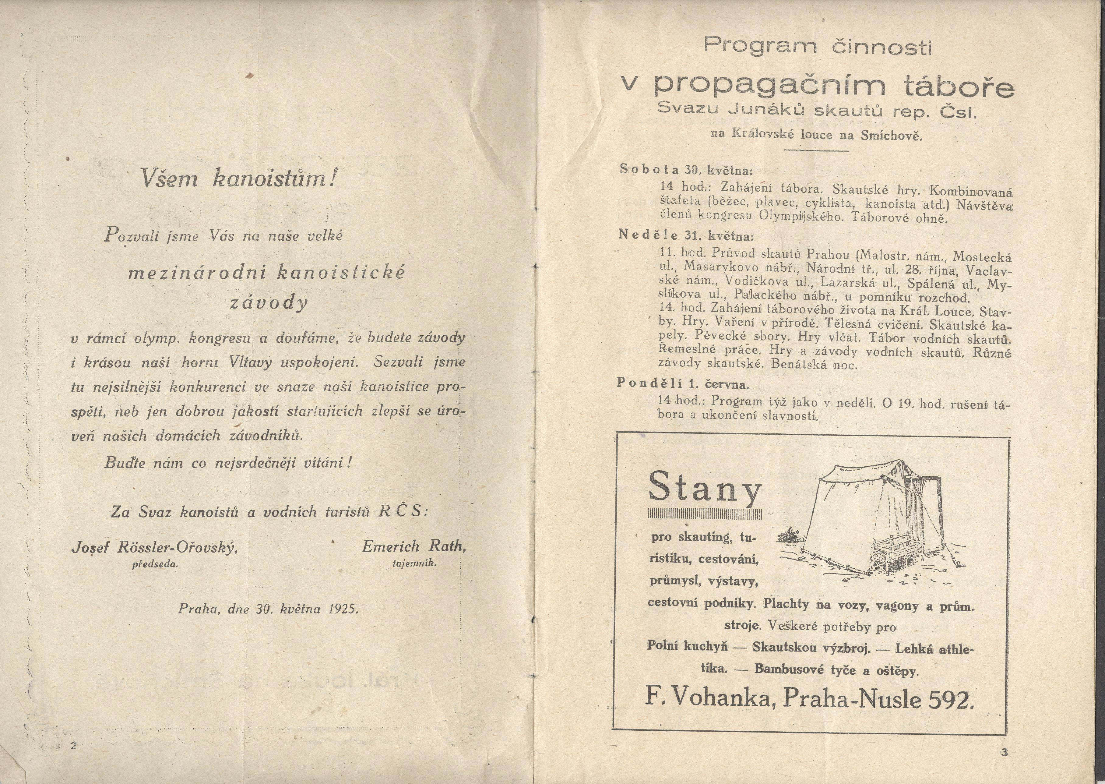 Náhledový obrázek Mezinárodní závody kanoí a kajaků v rámci Olympijského kongresu v Praze 1925 - 2