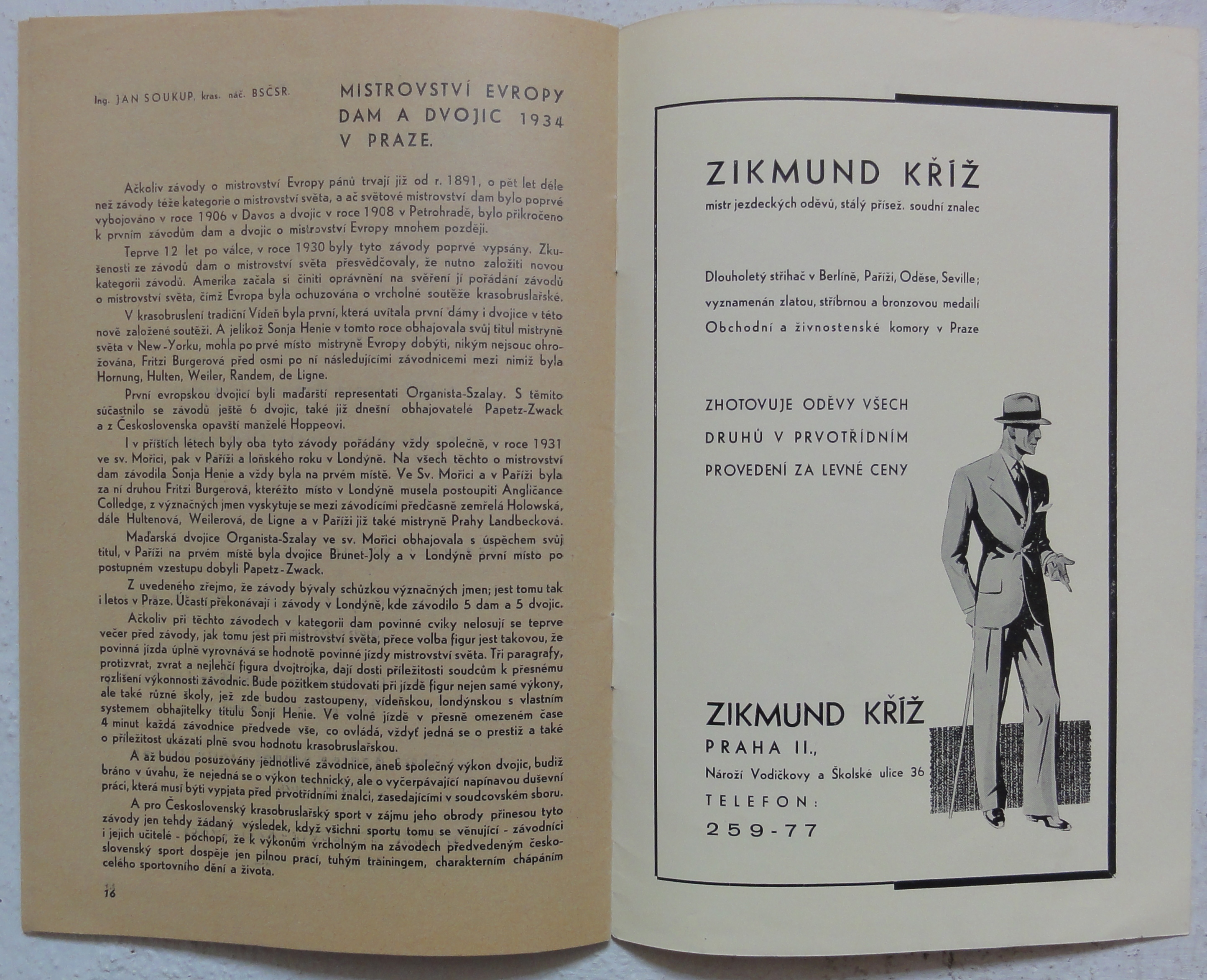 Náhledový obrázek Mistrovství Evropy v krasobruslení dam a dvojic. Praha 1934 - 9