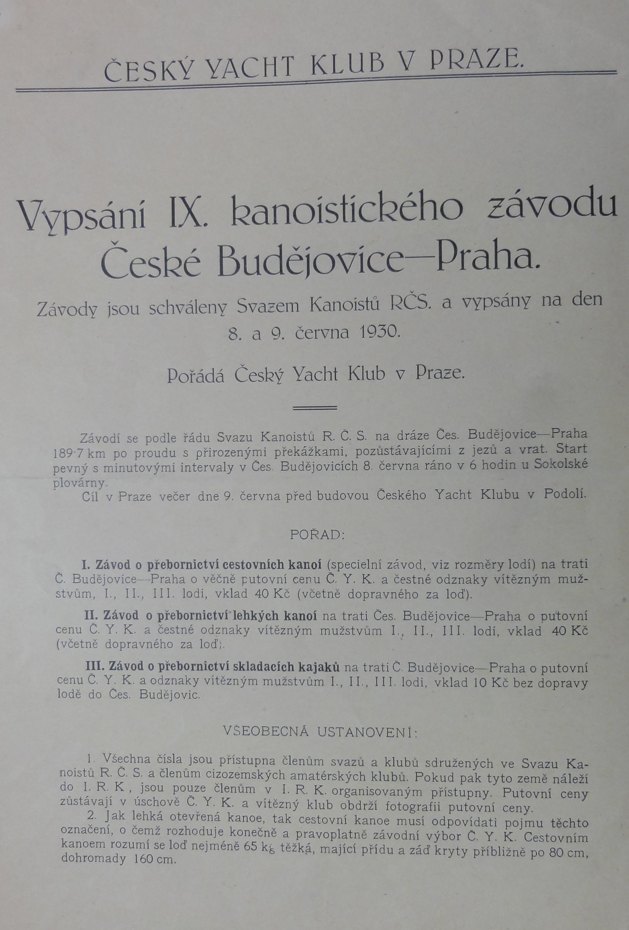 Náhledový obrázek Český Yacht Club. Kanoistické túry a závody - 1