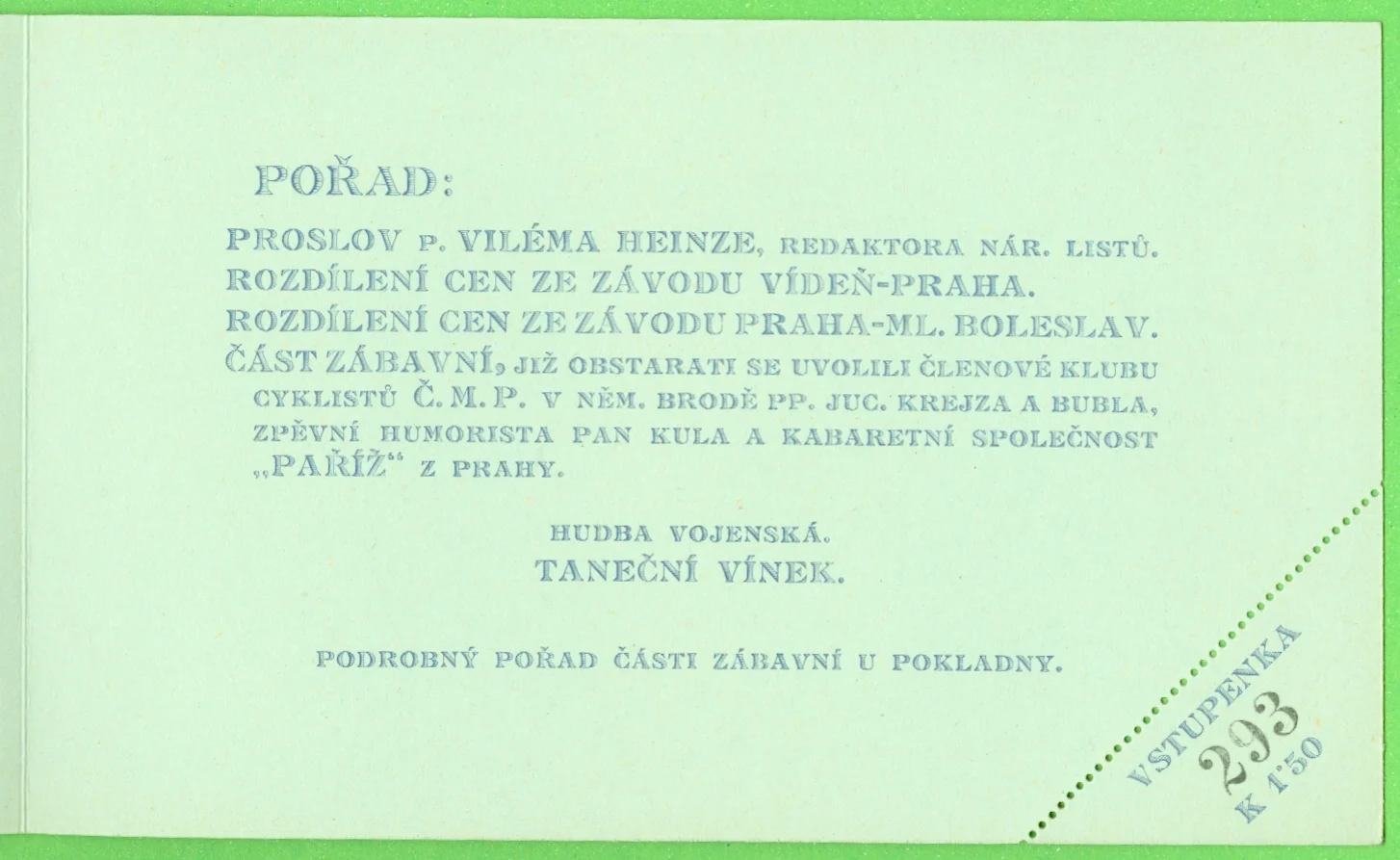 Náhledový obrázek předmětu Společenský večírek Č.Ú.J.V.