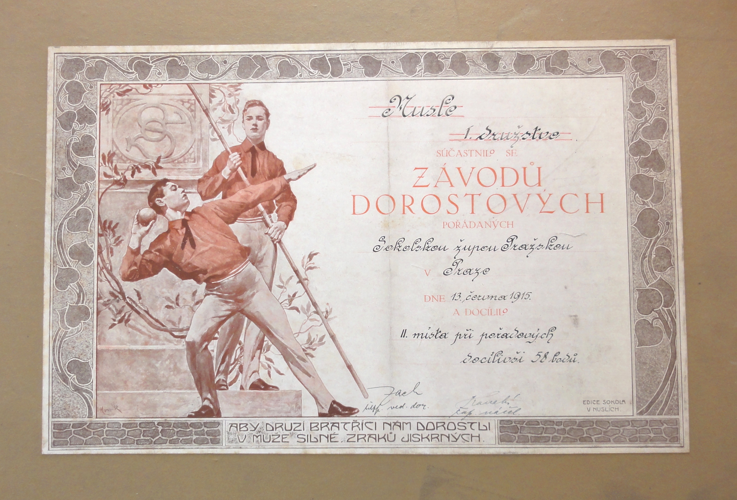 Náhledový obrázek Sokolské závody dorostu. Nusle 1915 - 1