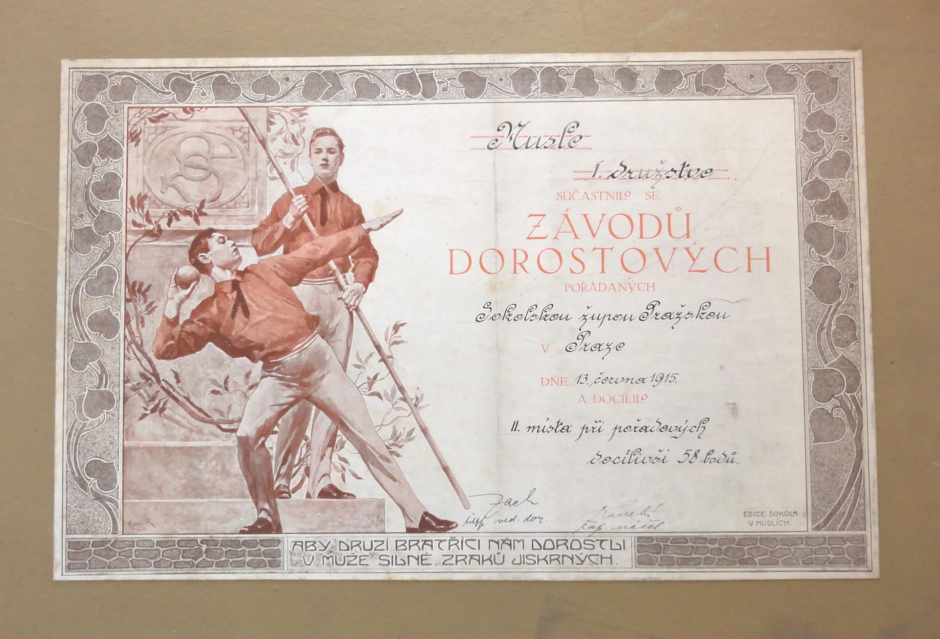 Náhledový obrázek předmětu Sokolské závody dorostu. Nusle 1915