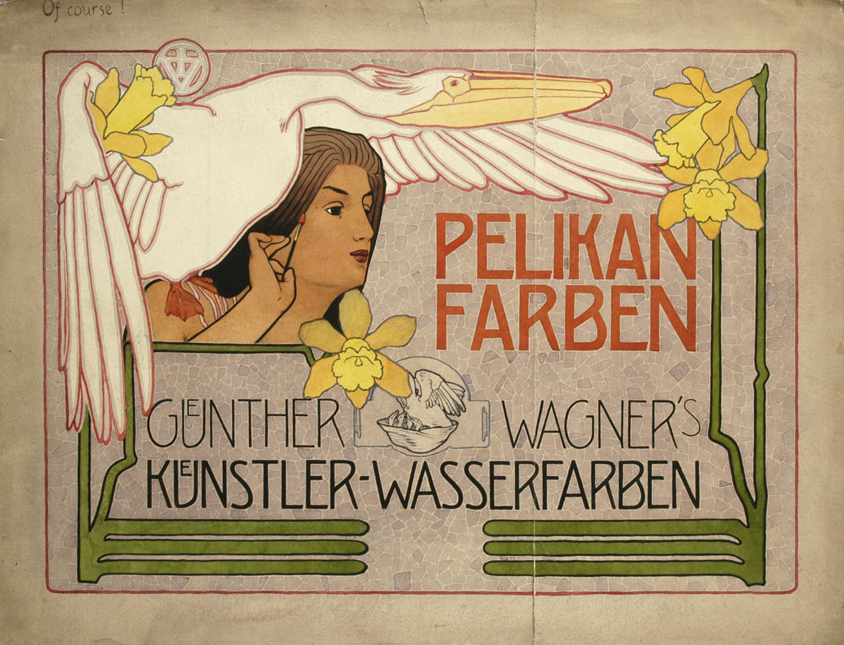 Náhledový obrázek Návrh na plakát Pelikan Farben - 1