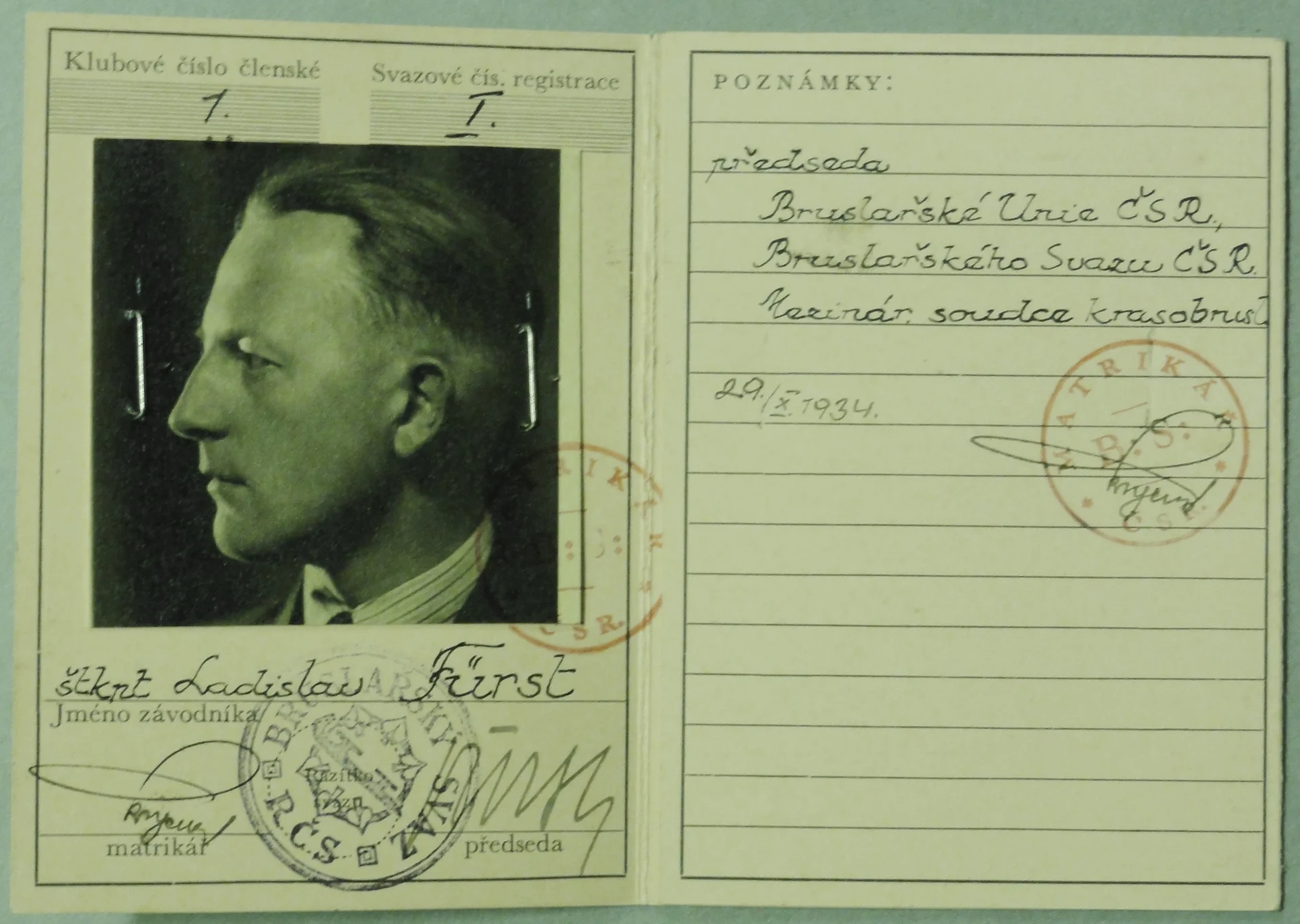 Náhledový obrázek předmětu Legitimace Bruslařského svazu RČS