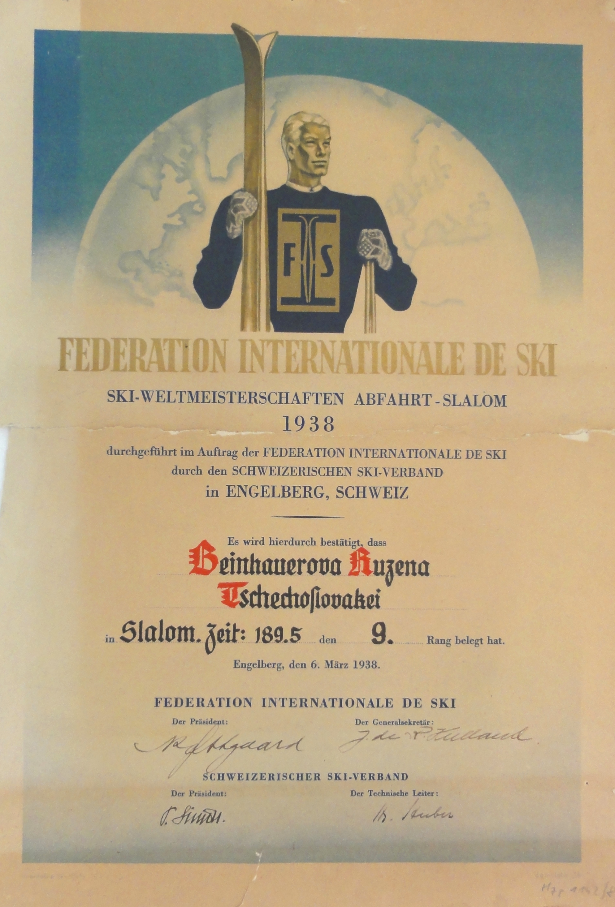 Náhledový obrázek Mistrovství světa ve sjezdovém lyžování. Švýcarsko 1938 - 1