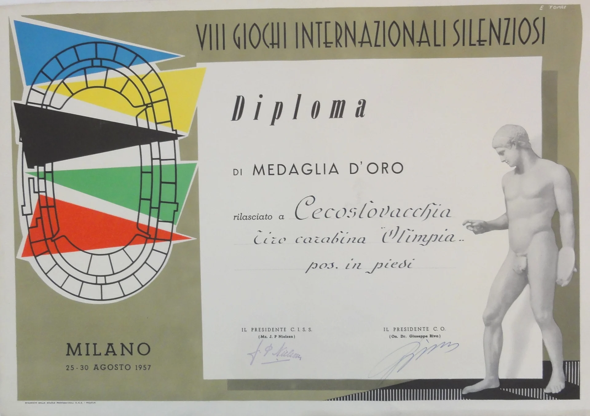 Náhledový obrázek předmětu Mistrovství světa ve střeleckých disciplínách. Miláno 1957