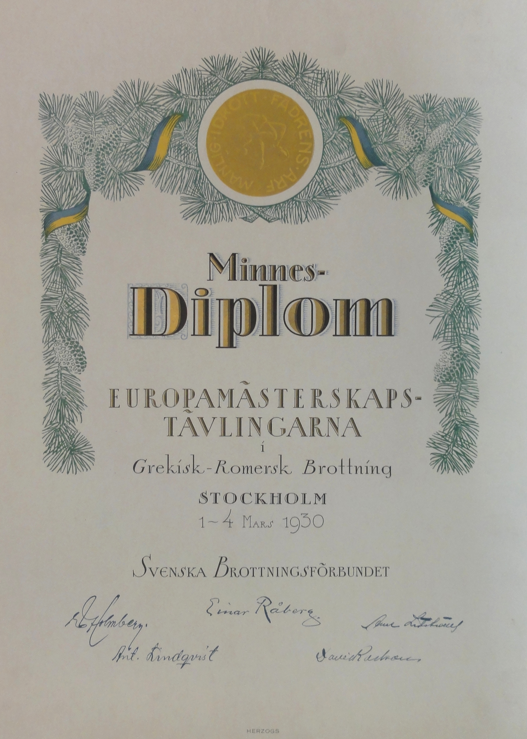 Náhledový obrázek Mezinárodní utkání v řecko-římském zápase. Stockholm 1930 - 1