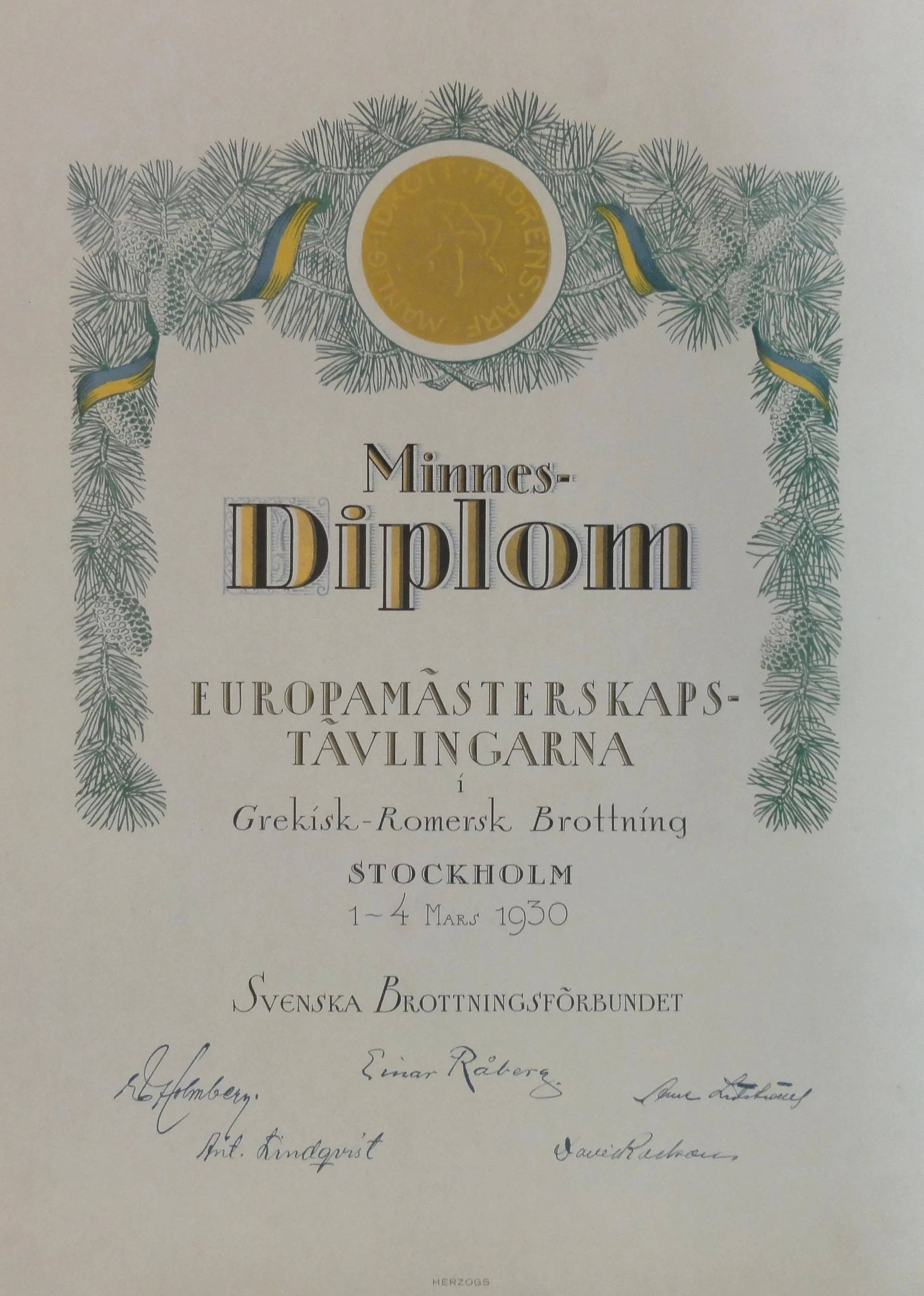 Náhledový obrázek předmětu Mezinárodní utkání v řecko-římském zápase. Stockholm 1930