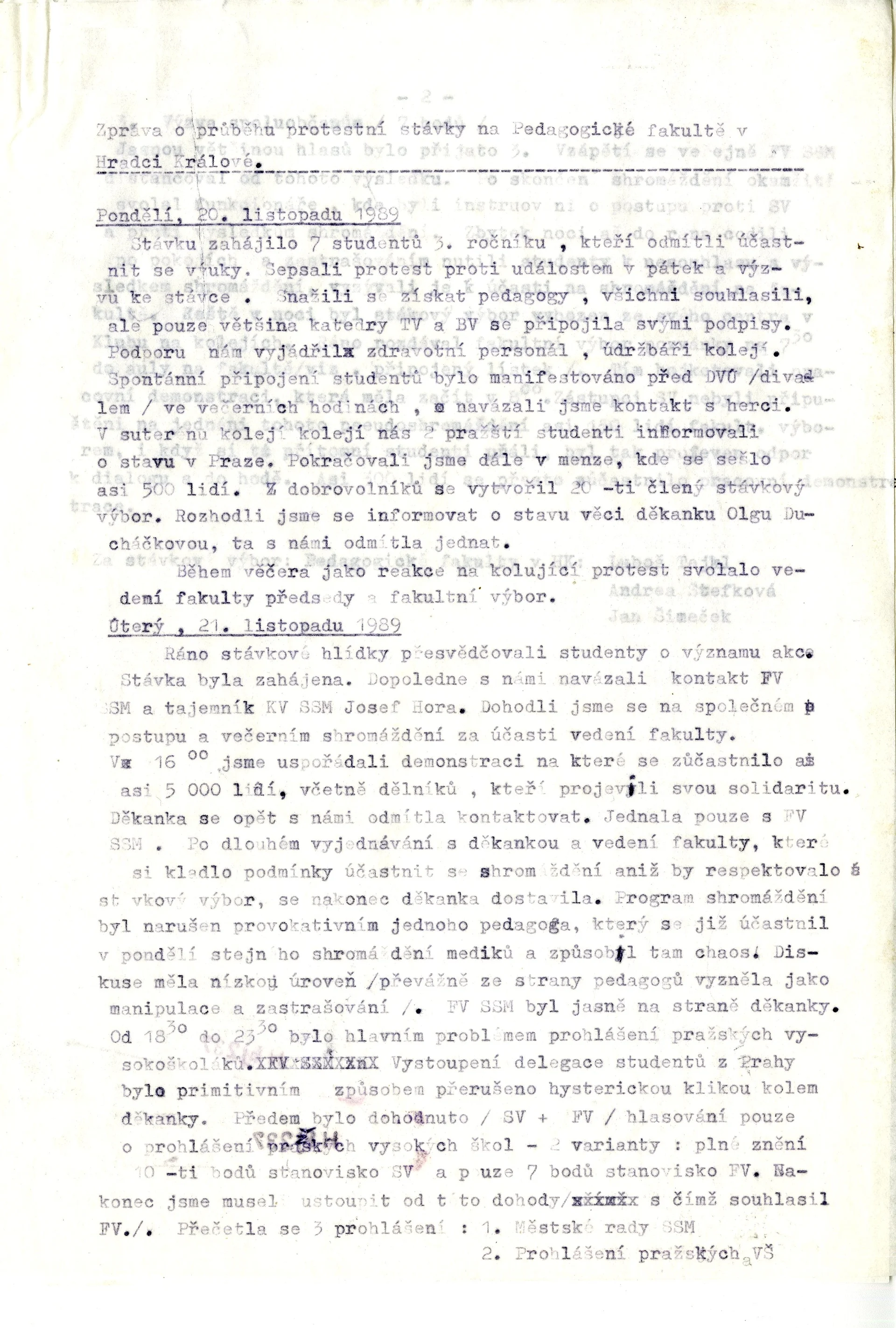 Náhledový obrázek předmětu Zpráva z listopadu 1989