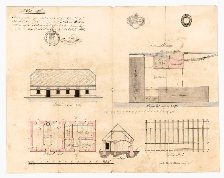 Náhledový obrázek Situační plán semilského mlýna z roku 1842 - 1
