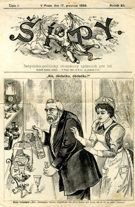 Náhledový obrázek předmětu Karikatury připomínající 80. narozeniny F. L. Riegra