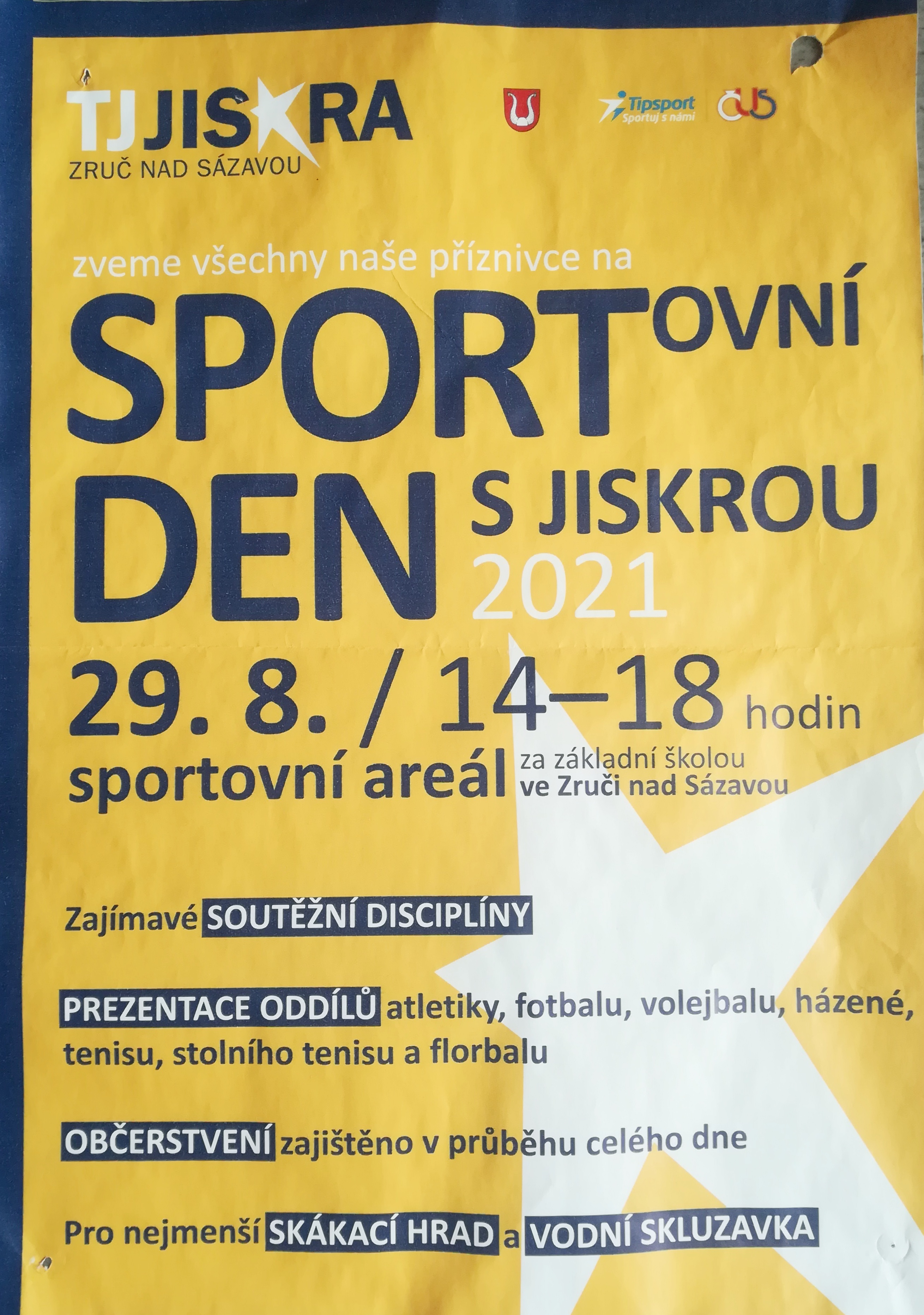 Náhledový obrázek TJ Jiskra Zruč nad Sázavou. Sportovní den s Jiskrou - 1