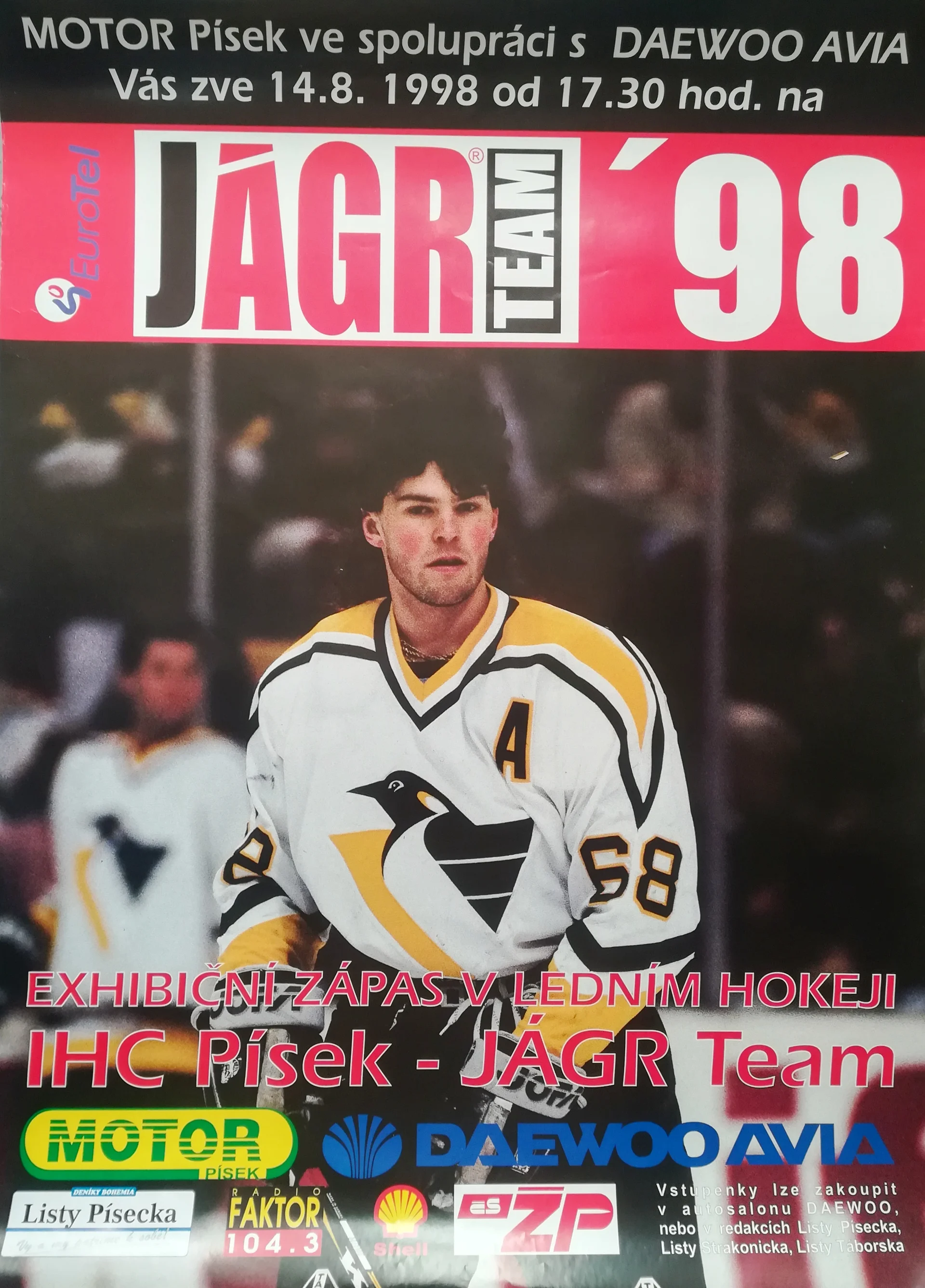 Náhledový obrázek předmětu Exhibiční zápas v ledním hokeji. IHC Písek - Jágr Team