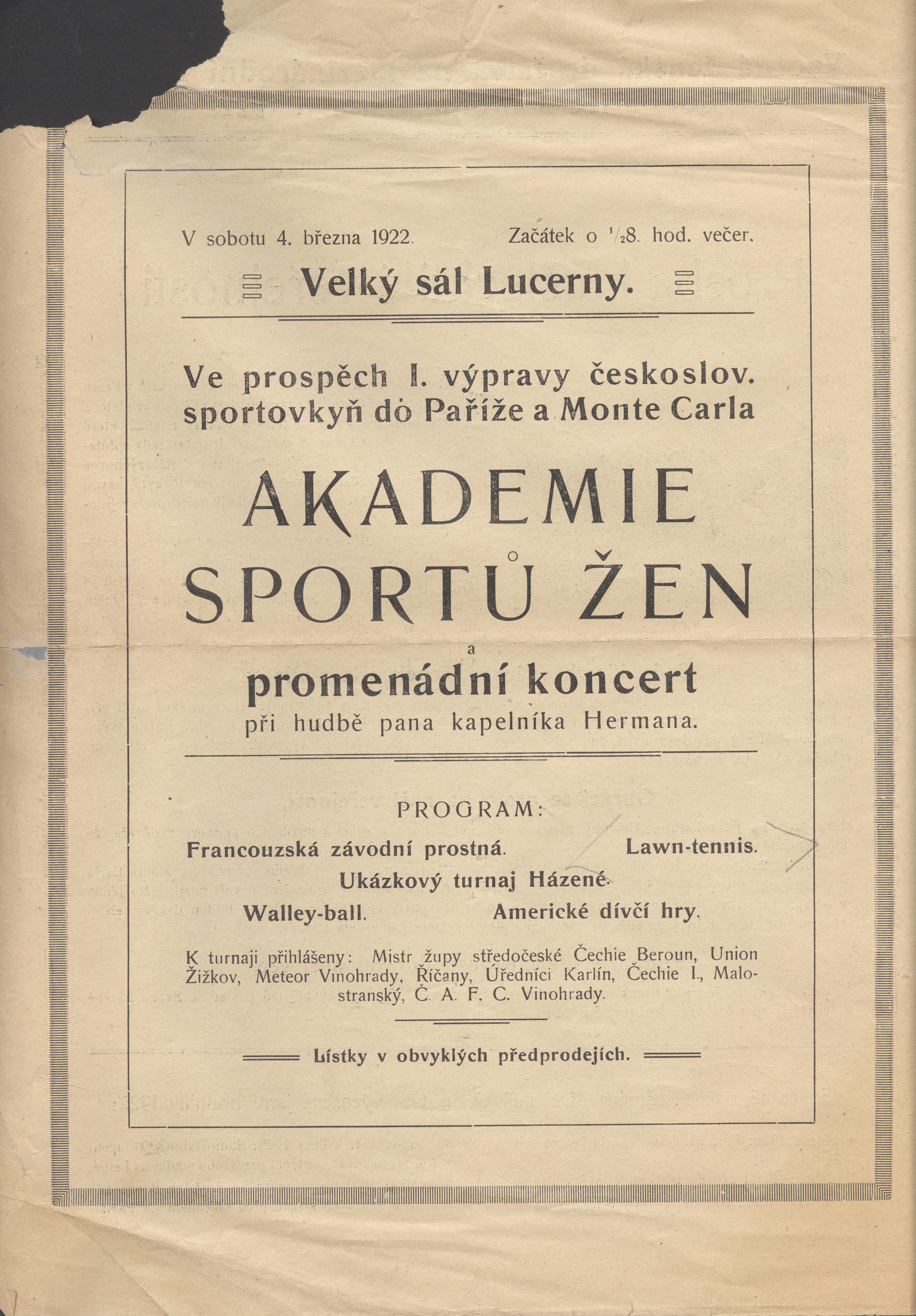 Náhledový obrázek Akademie sportů žen ve velkém sále Lucerny - 2