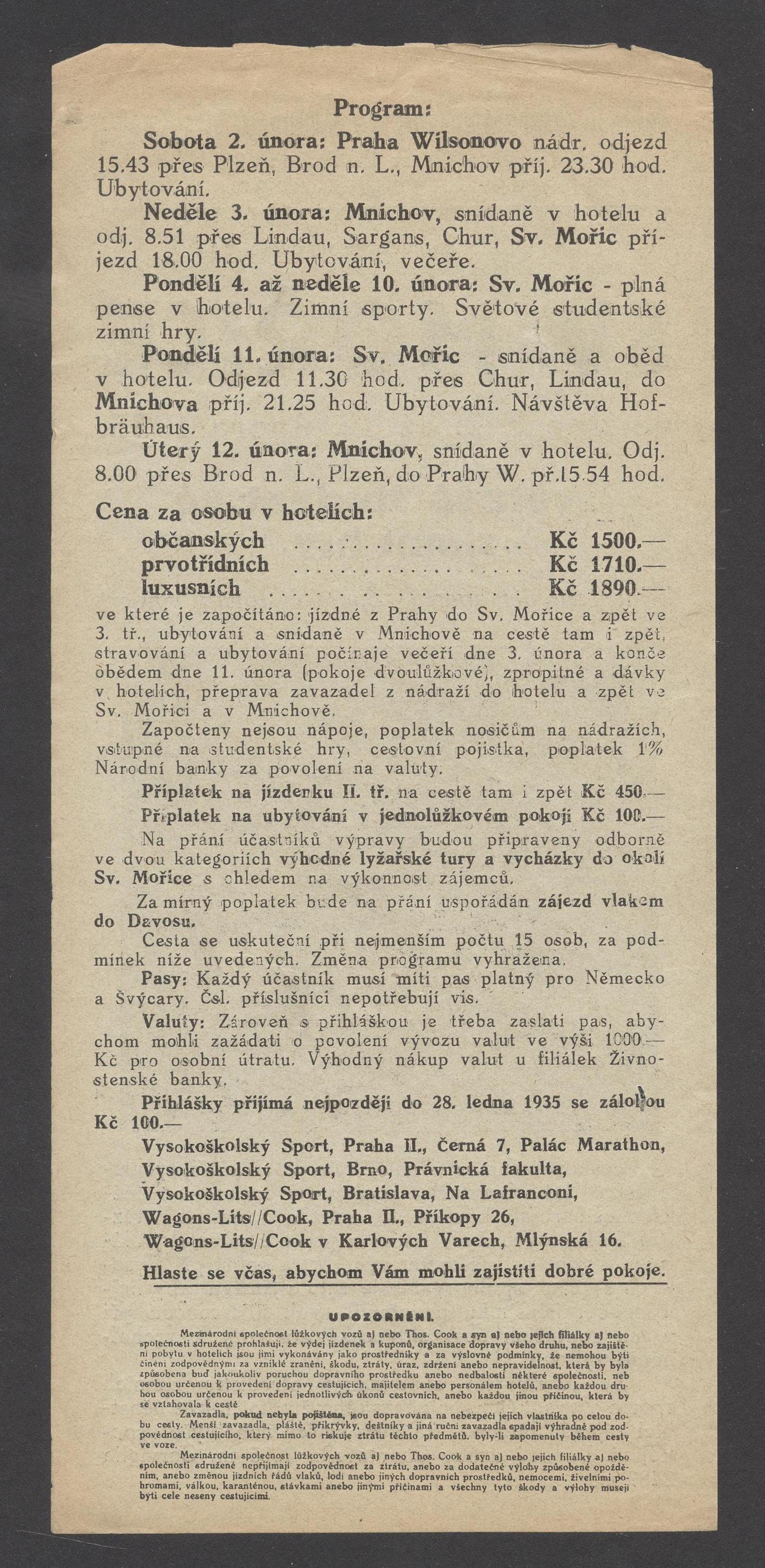 Náhledový obrázek Světové studentské zimní hry. Sv. Mořic 1935 - 2