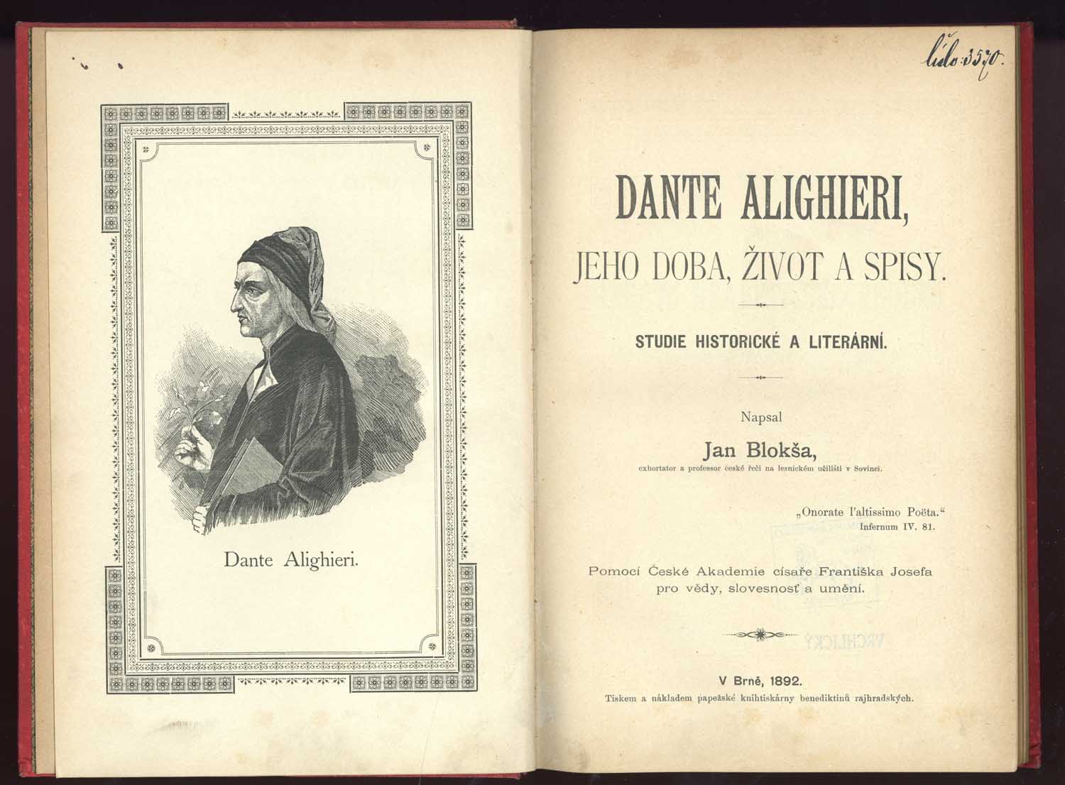 Náhledový obrázek Dante Alighieri, jeho doba, život a spisy. Studie historické a literární - 2