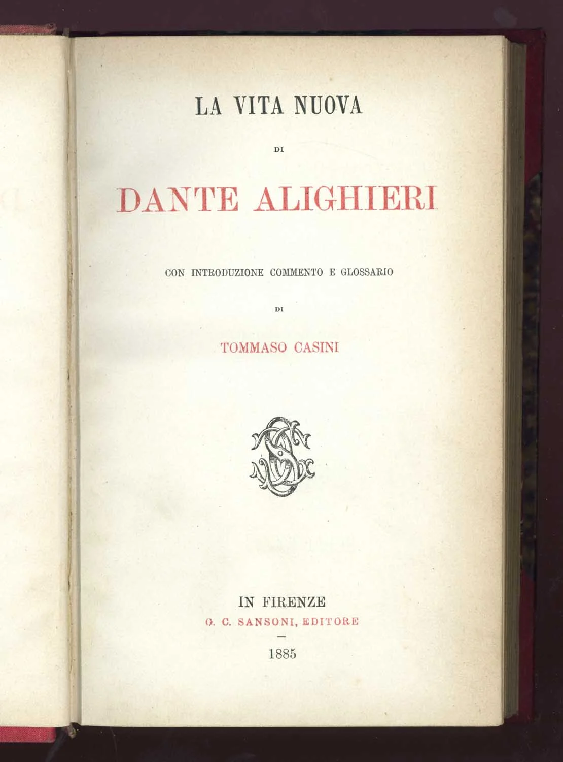 Náhledový obrázek předmětu La vita nuova di Dante Alighieri con introduzione, commento e glossario