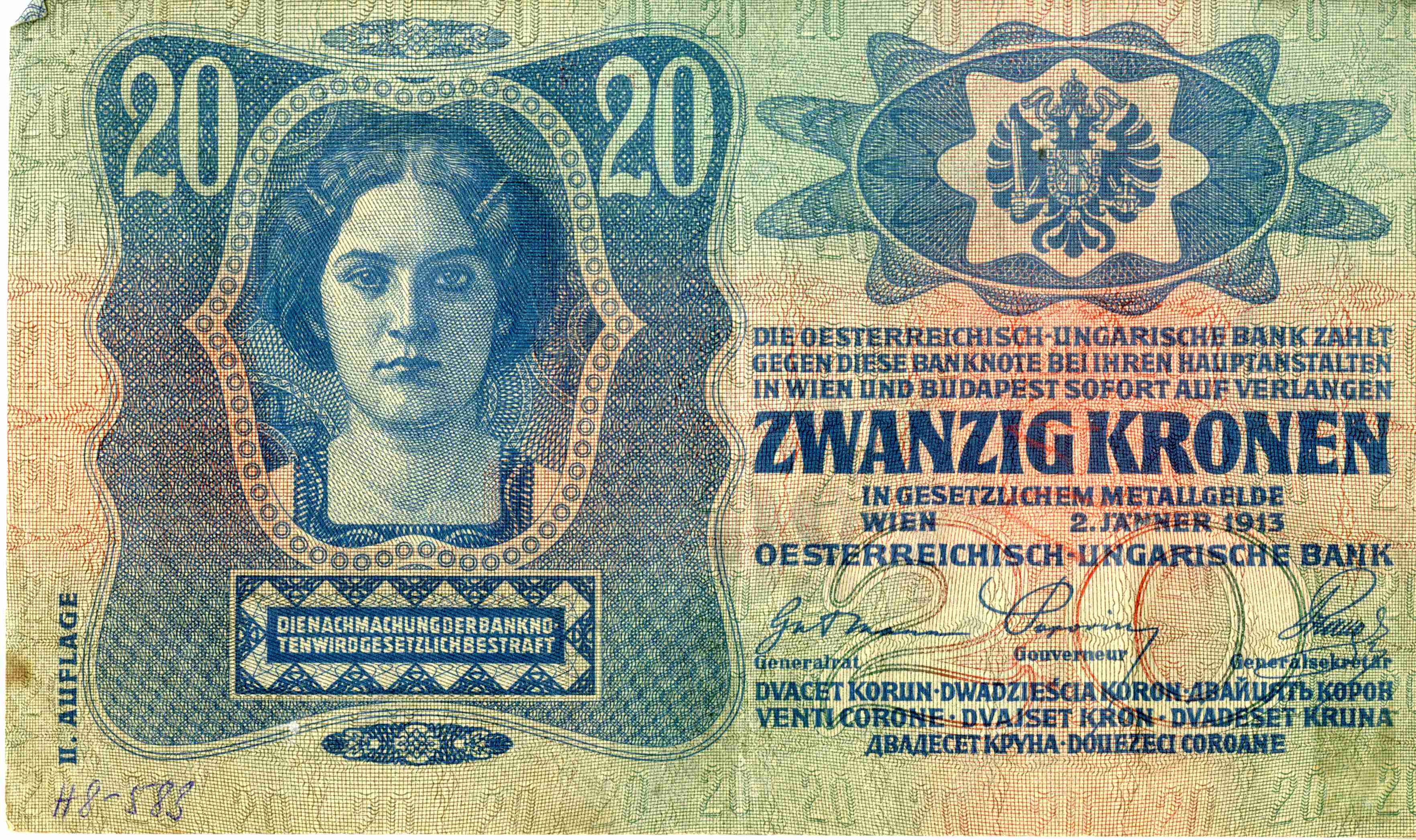Náhledový obrázek Kolkované rakousko-uherské bankovky - 4