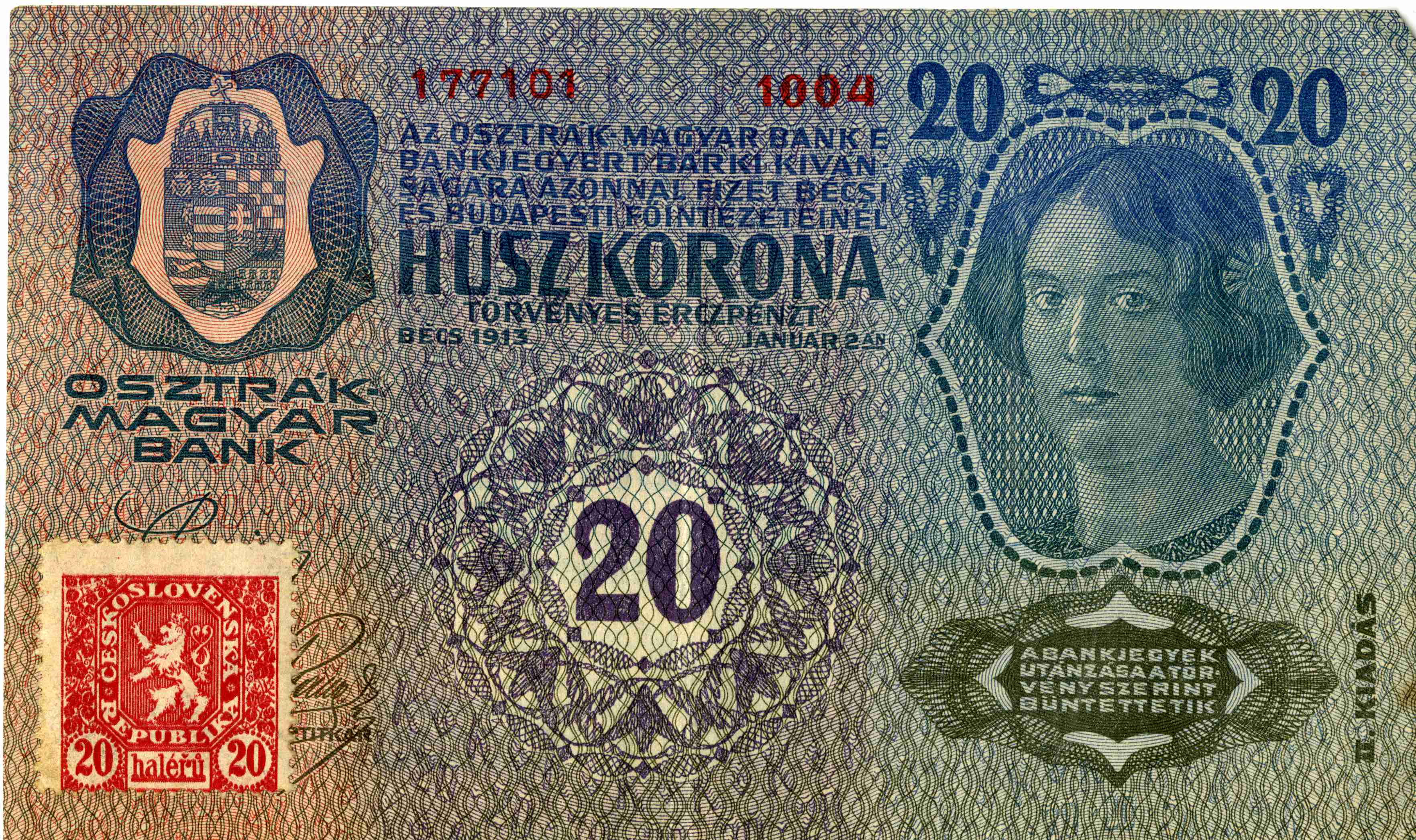 Náhledový obrázek Kolkované rakousko-uherské bankovky - 3