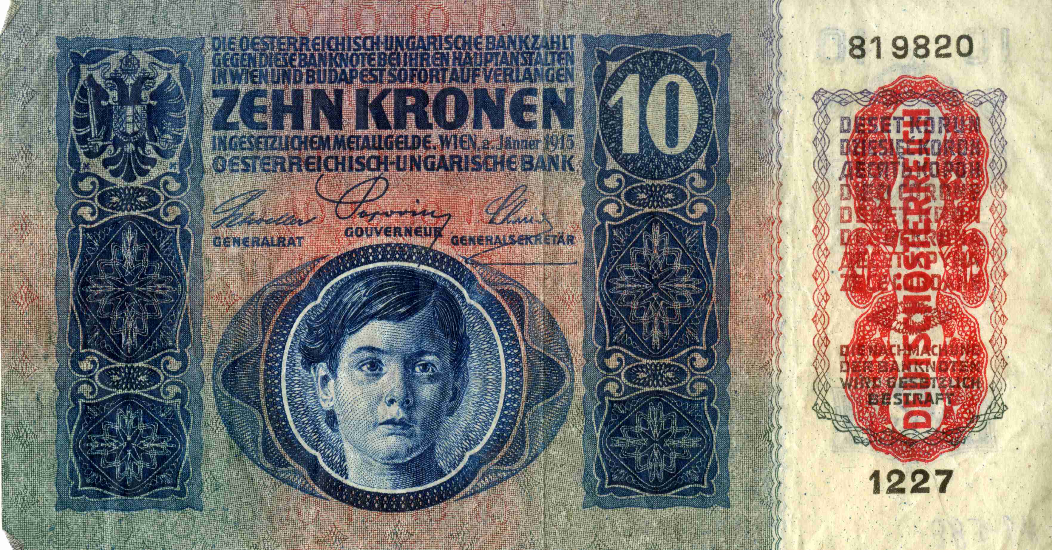 Náhledový obrázek Kolkované rakousko-uherské bankovky - 1