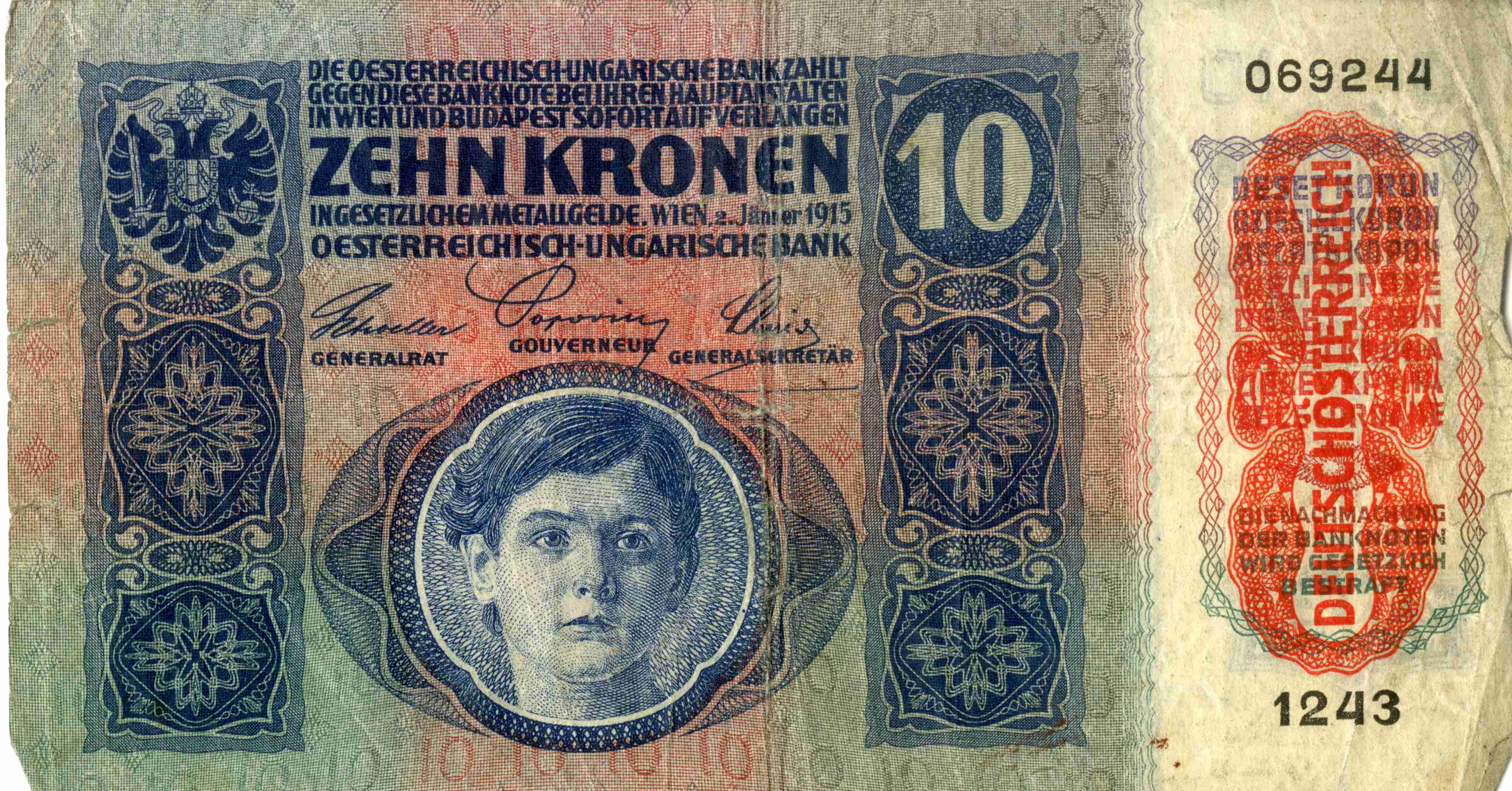 Náhledový obrázek Kolkované rakousko-uherské bankovky - 3