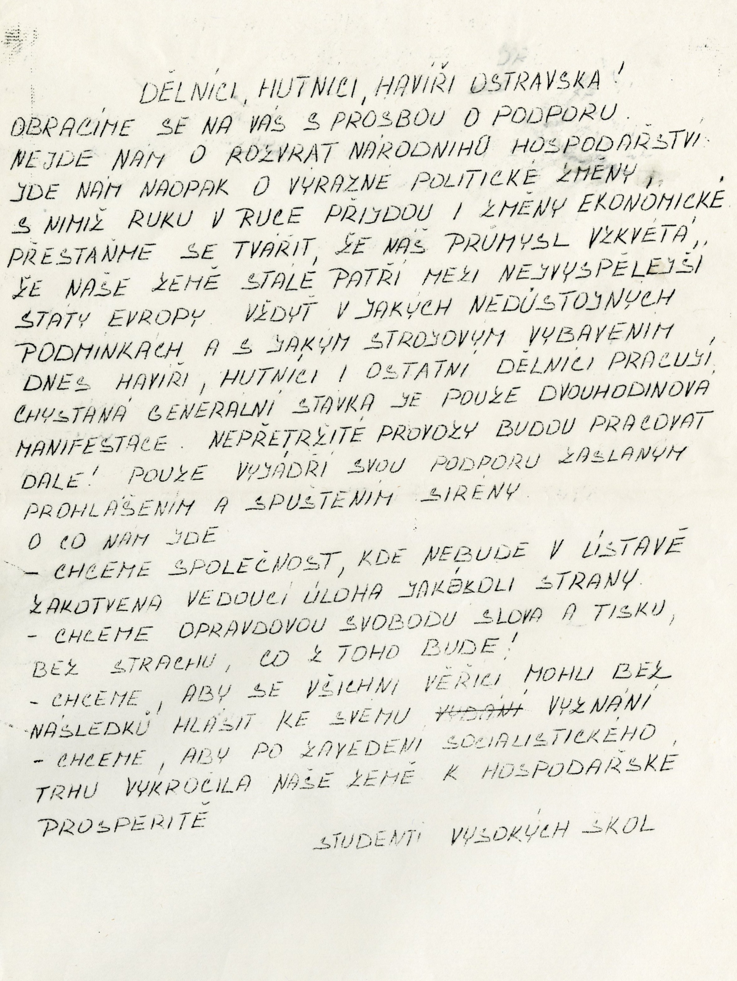 Náhledový obrázek Opoziční letáky k roku 1989 - 3