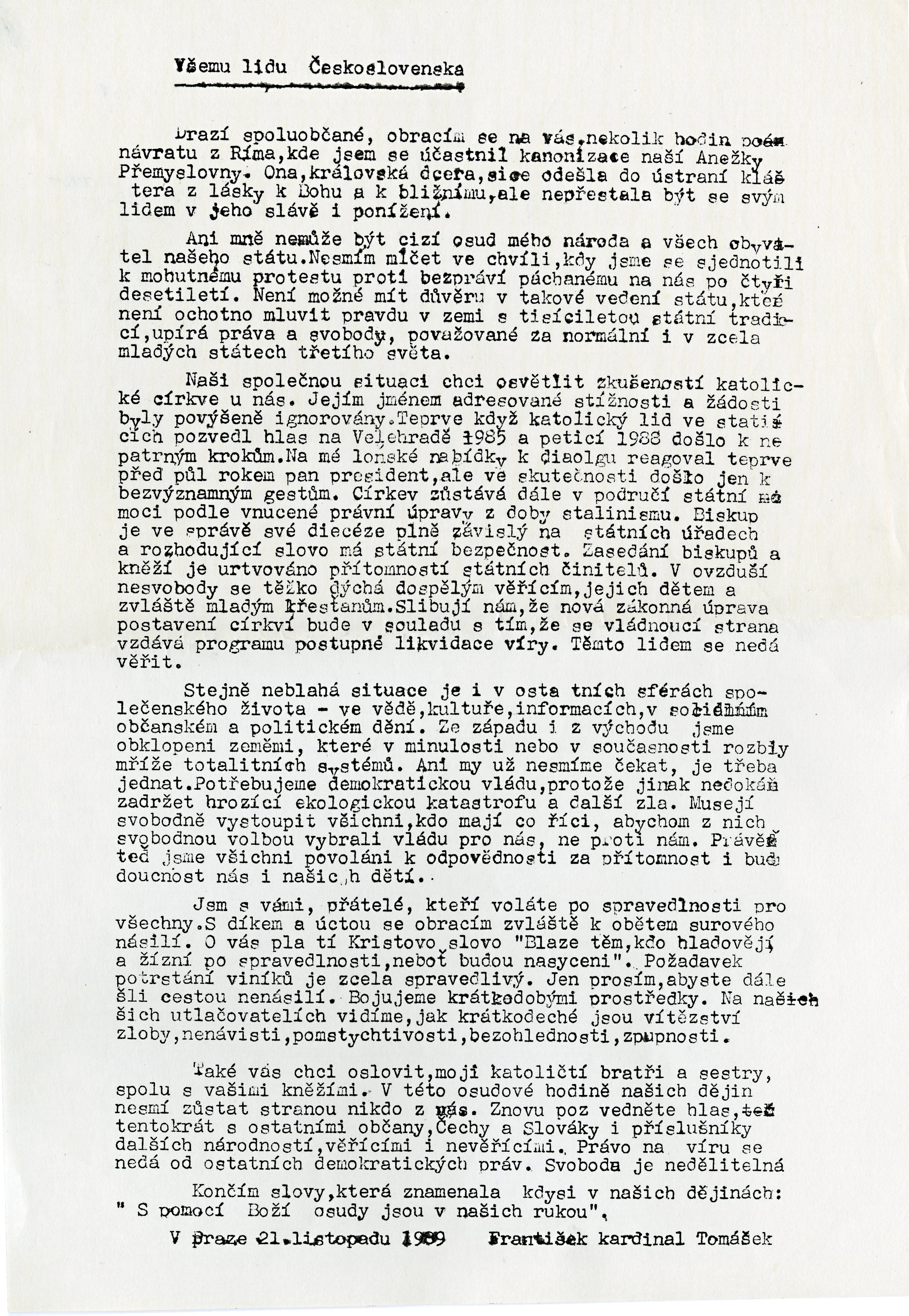 Náhledový obrázek Opoziční letáky k roku 1989 - 5