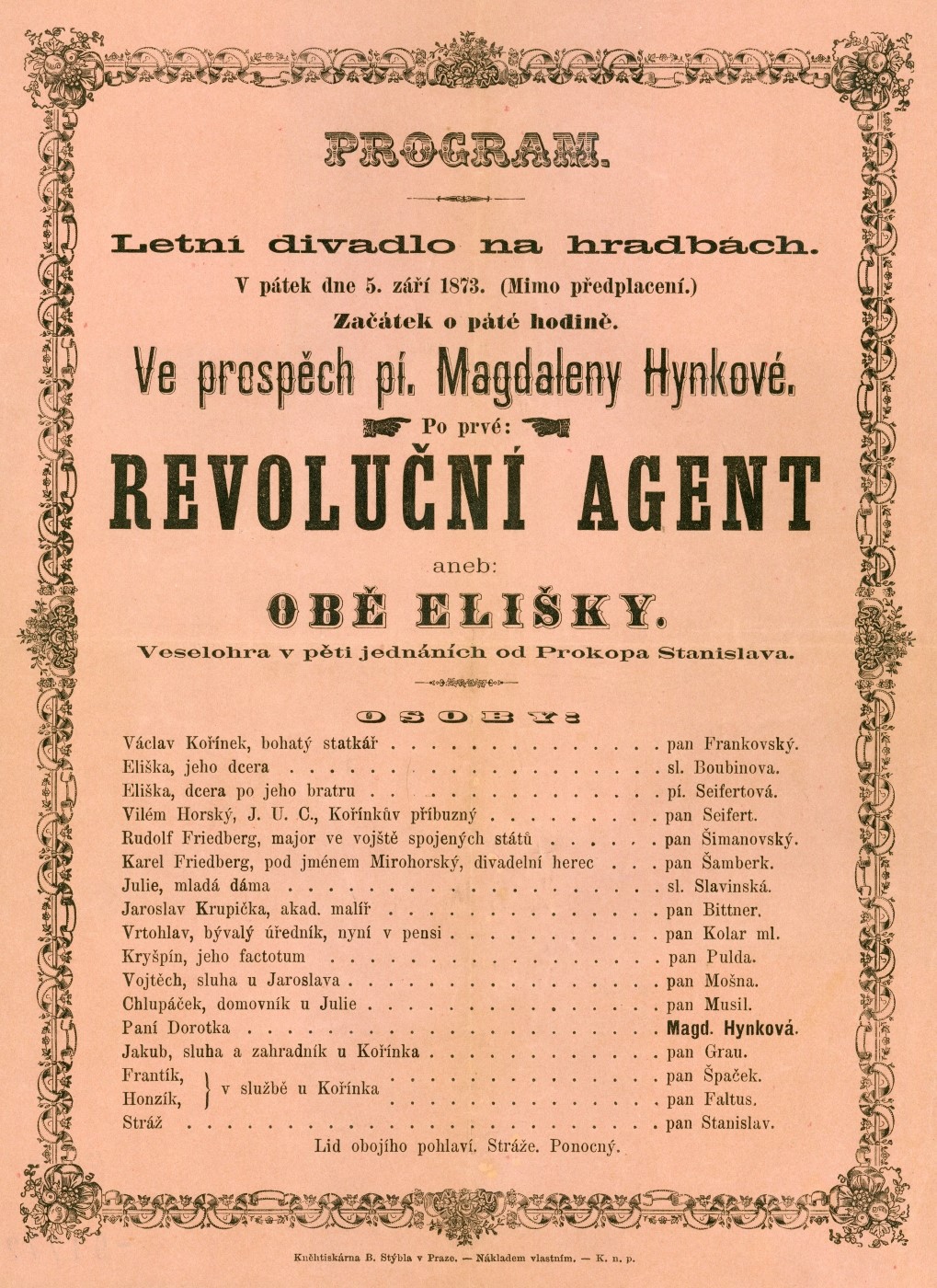 Náhledový obrázek Divadelní cedule Revoluční agent aneb Obě Elišky - 1