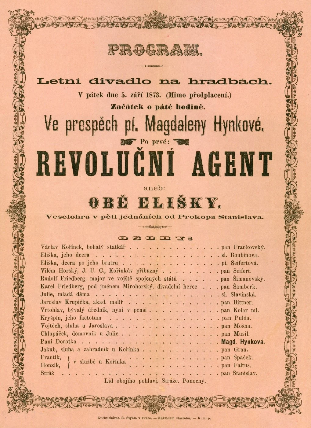 Náhledový obrázek předmětu Divadelní cedule Revoluční agent aneb Obě Elišky